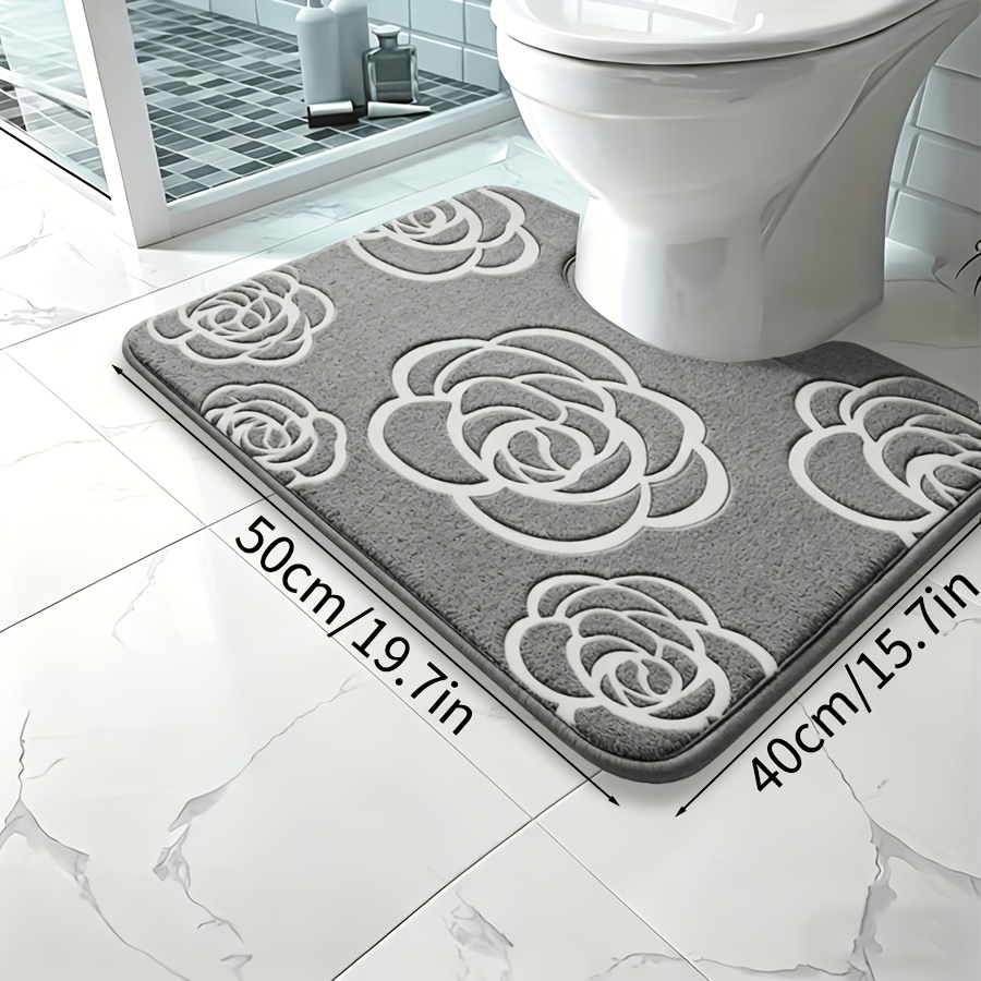 TEMU 1pc Bathroom Decor And Additions Floor Mat, Bath Rug Sets, Soft And Comfortable Non-slip Memory Foam Bathroom Rug, Machine Washable Quick-drying