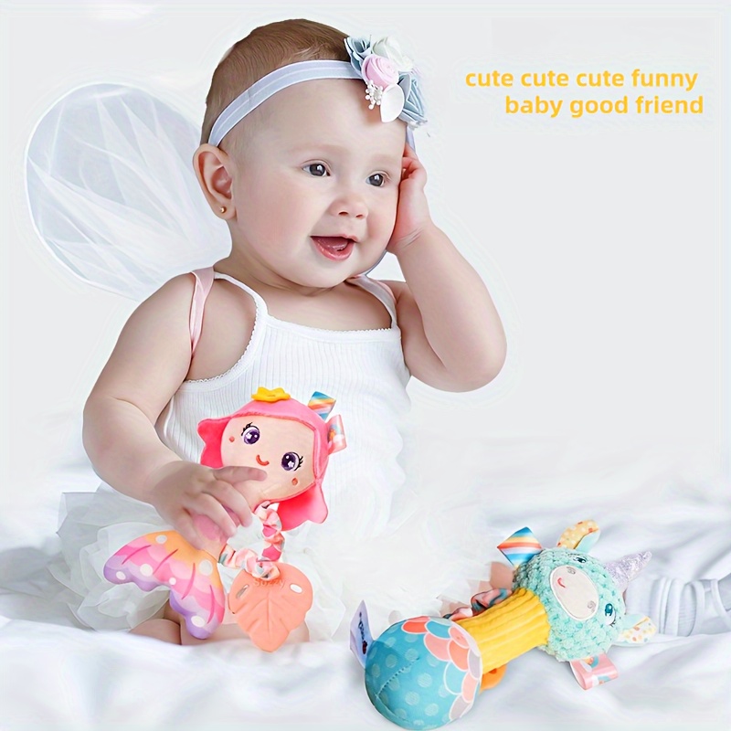   plush mermaid     toy soft polyester educational rattle for 0 1 year olds perfect birthday christmas thanksgiving new year gift details 2