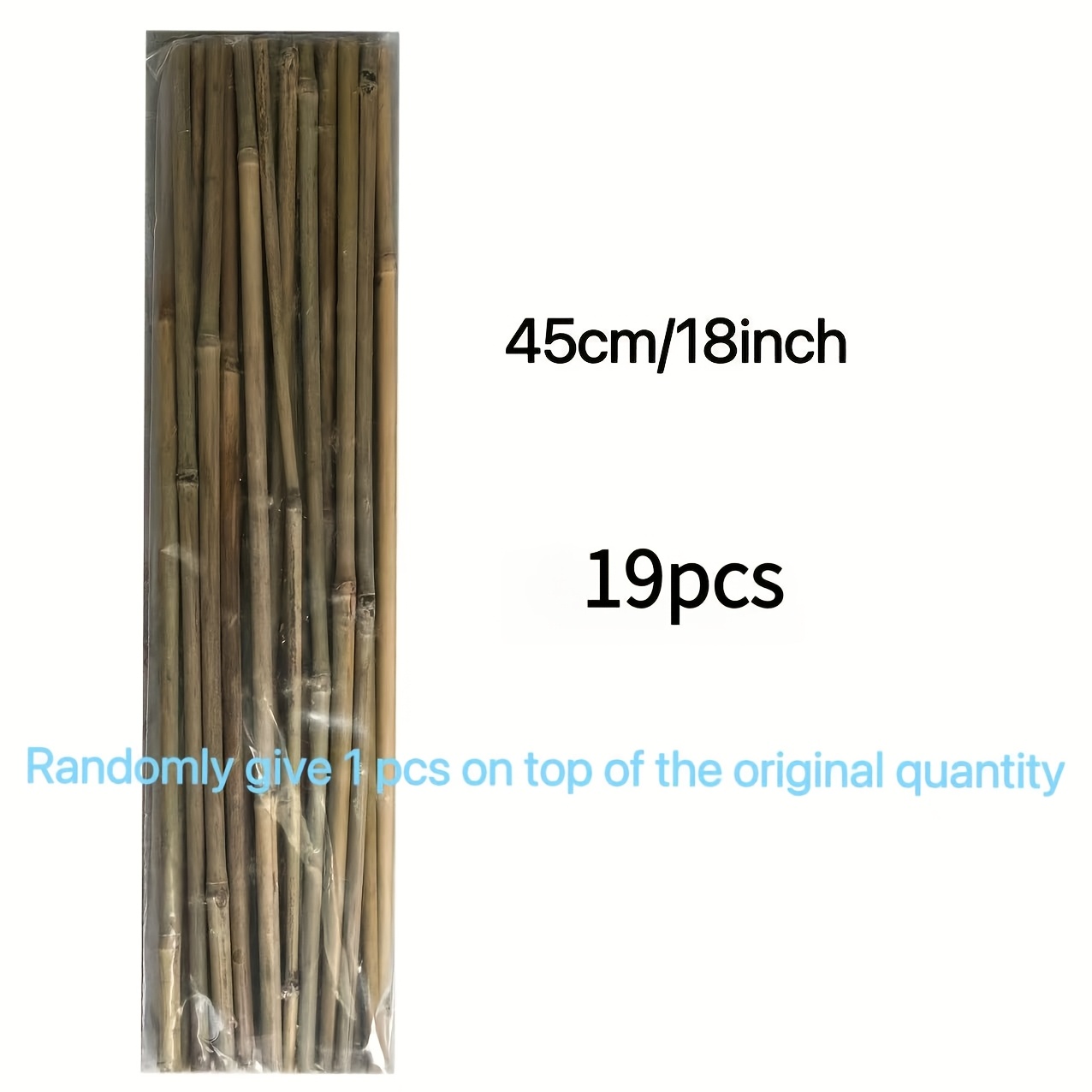 Image of 19pcs Bamboo Wood Plant Stakes, Suitable For Indoor And Outdoor Plants, Tomatoes, Beans, Potted Plant Support, The Perfect Agricultural Gift For Spring And Summer, 1 Piece On Top Of Set