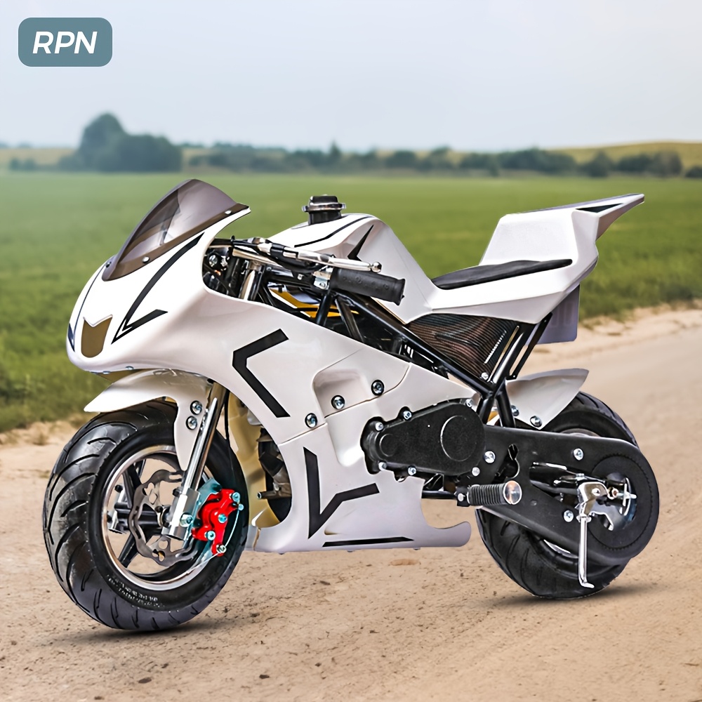rpn gpb03 50cc 2   gas powered   mini bike 20 mph off road motorcycle with   brakes 165 lb capacity red   design realistic riding experience for adults   riding sporty     construction     sturdy build outdoor  
