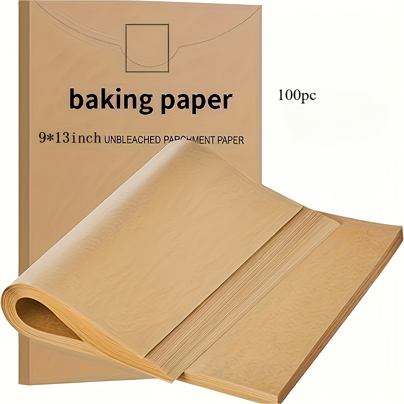 Image of Peejaa--100/50pcs Pre-cut Parchment Baking Sheets - 9 X 13 Inch Unbleached Half Sheets, Perfect For Baking, Cooking, Grilling, Air Fryer, Steaming And More