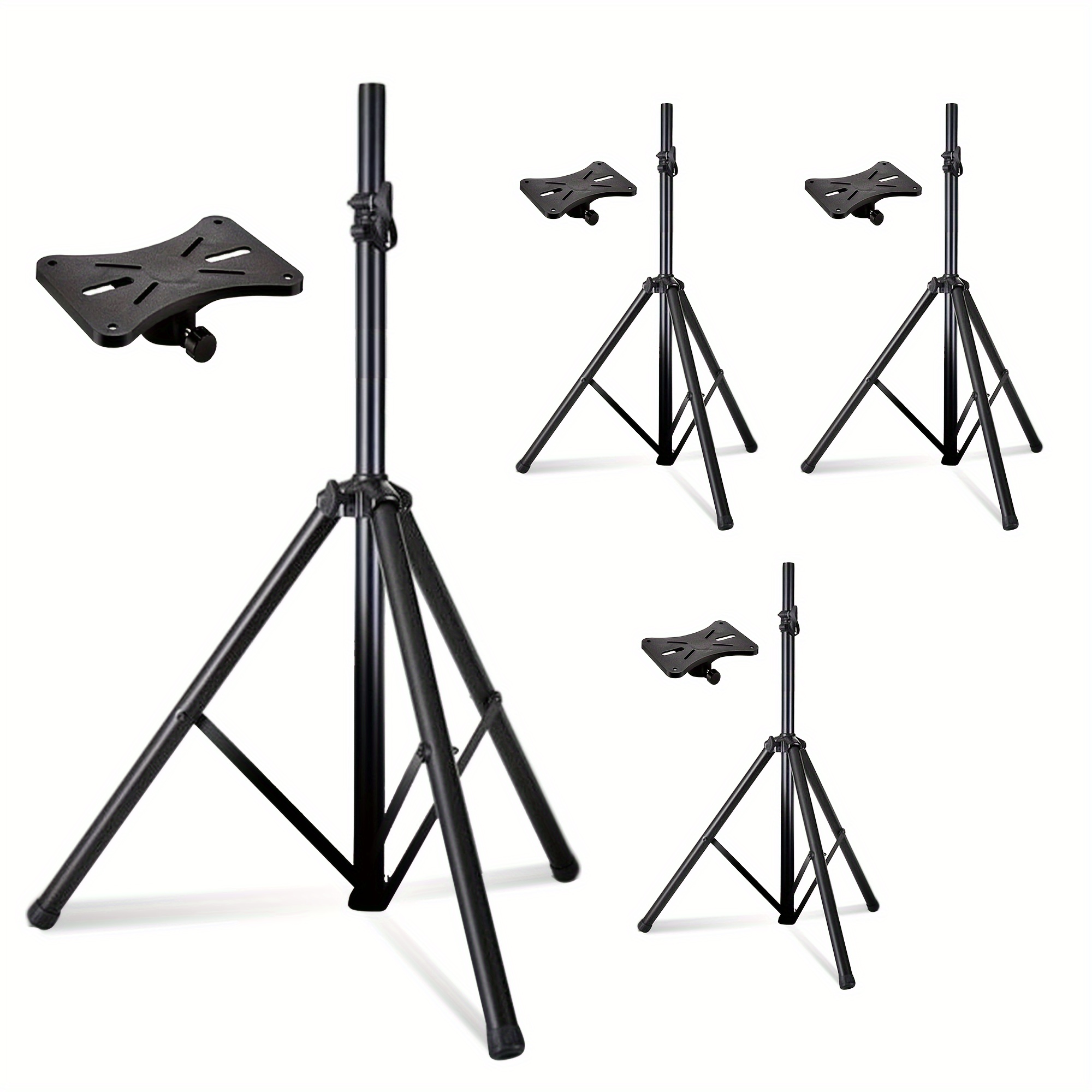 

5-core 4-piece Black Height Adjustable 4-6-foot Tripod Pa Monitor Stand, Used For Large Speaker Dj Stand Para Bocinas With Pa System Stand, Home Gatherings, Outdoor Activities Ss Eco 4pk Blk Wob