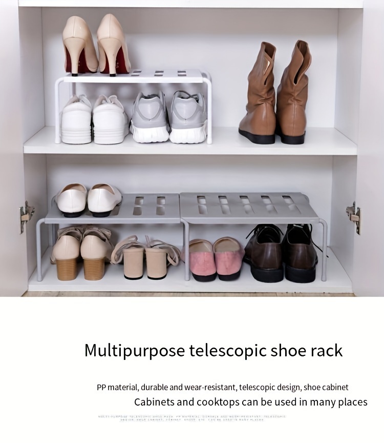 popular   1pc telescopic shoe rack space saving plastic storage organizer for   room dorm ideal for slippers and shoes details 1