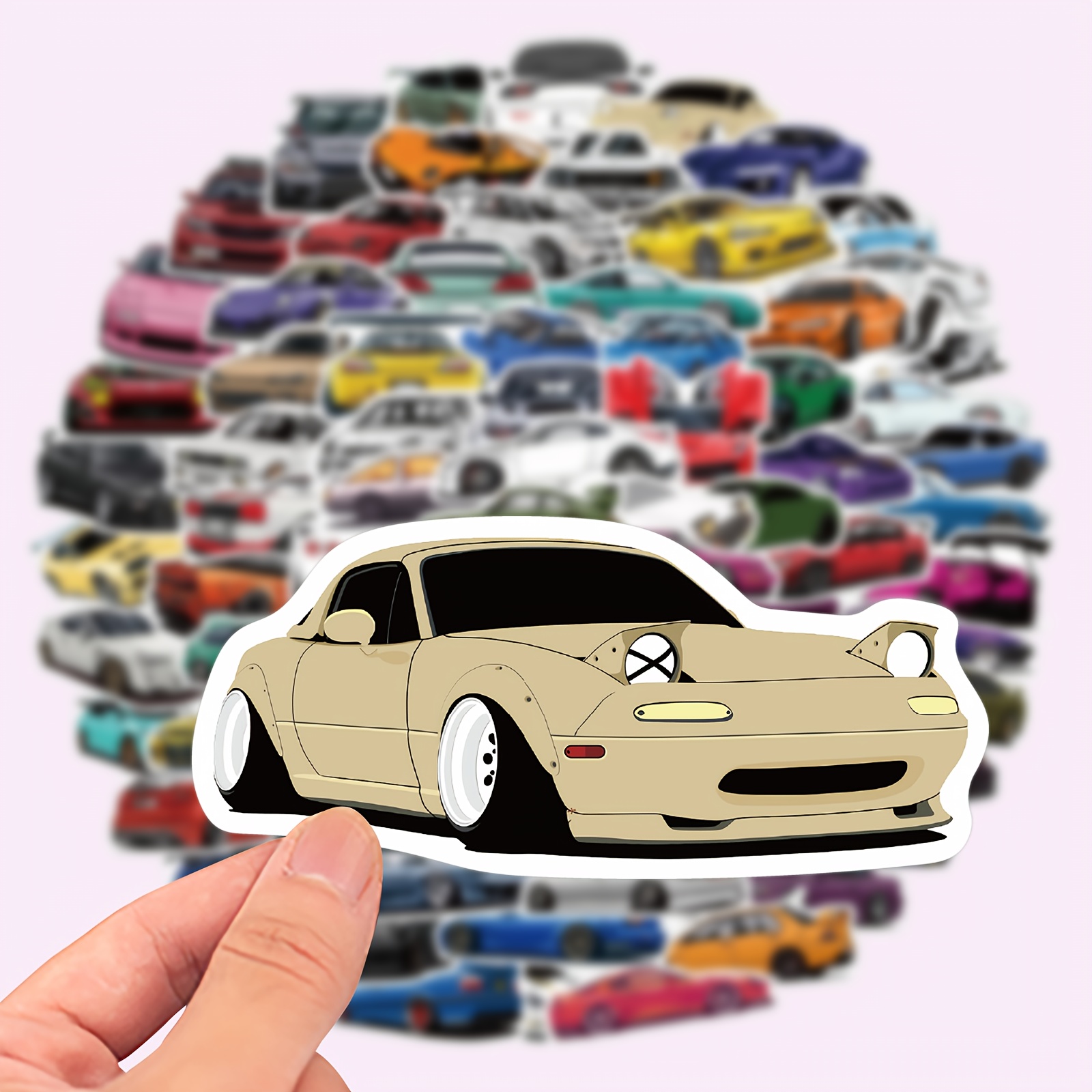 

100pcs Supercar Stickers - Reusable, For Laptops & Accessories