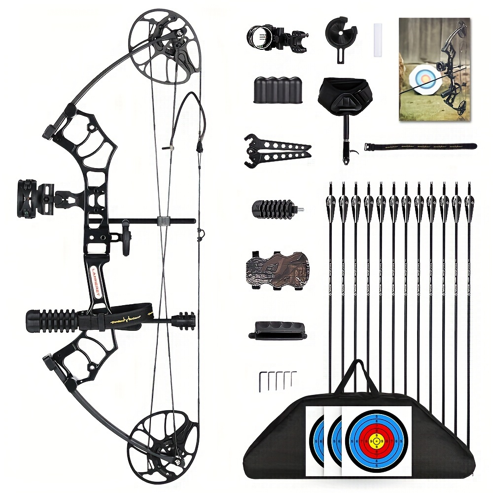 

Package For Adults And Youth, Beginners And Women, 22.5"-30" Draw Length, 10-50 Lbs Draw Weight, 290fps, Limbs Made In Usa, With 12 Arrows