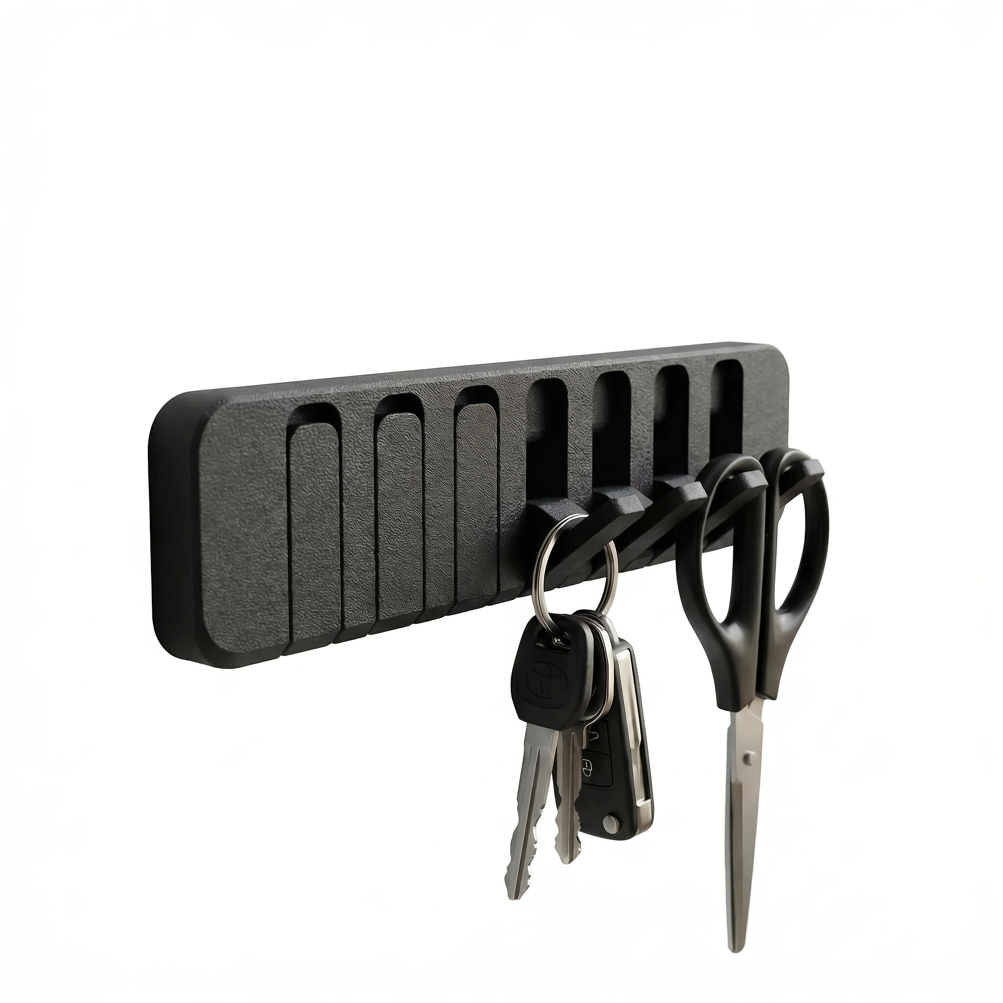Small Key Holder With 7 Hidden Hooks, Compact Entryway Organizer For Keys, Lanyards, And Small Tools, Wall Mount Rack For Apartment Or Office
