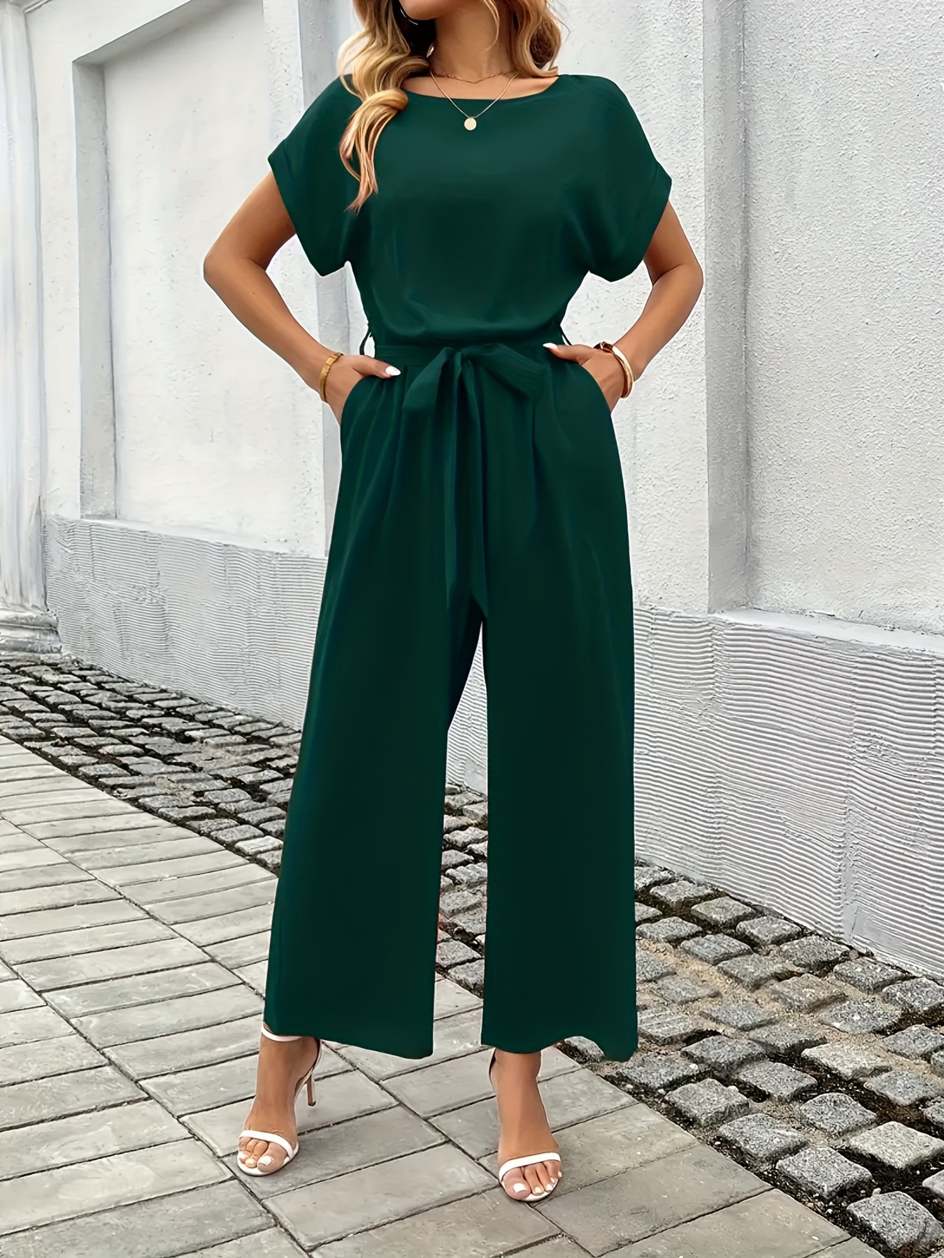 women's elegant jumpsuit adjustable side ties non Temu Kuwait