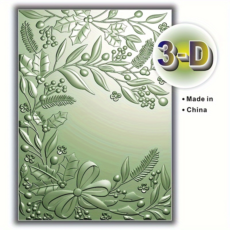 

Dossier de gaufrage en 3D - Motif floral de vacances, Matériau plastique transparent avec thème floral pour l'artisanat