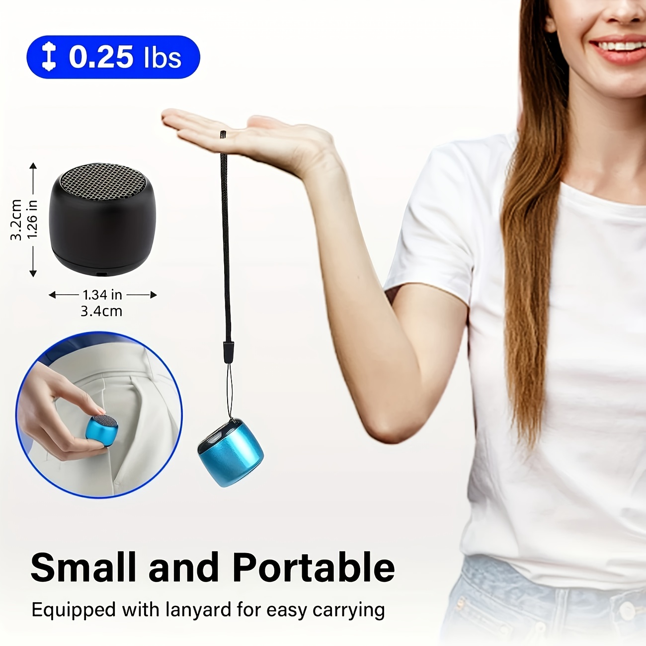 Compact Mini M1 Wireless Speaker with Subwoofer, Portable Sound System for Sports, Small Steel Speaker Compatible with Any Smartphone