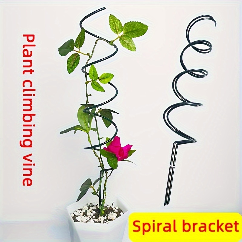 

5pcs Spiral Metal Support Stakes For Potted Plants - Strong, Garden & Lawn Care Accessories,