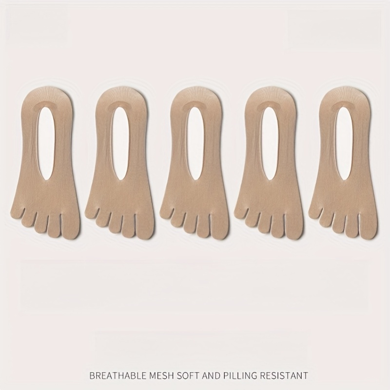 TEMU 5pairs/3pairs Random Flip Flop Socks Men's Five-finger Socks, Men's Summer Ultra-thin , Invisible Boat Socks, Toe Socks, Shallow Mouth Men's