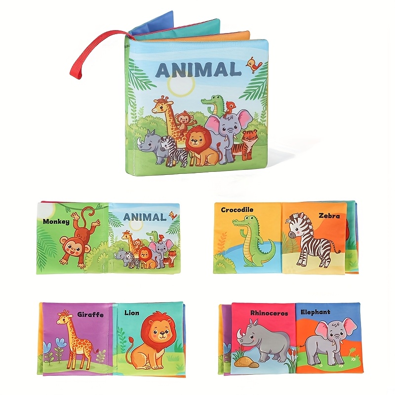 Four-page Cloth Book Cloth Book, Washable Tear-resistant Wear-resistant Design, Animal Fruit Shape Numbers And Other , Infant Sensory Stimulation Toys