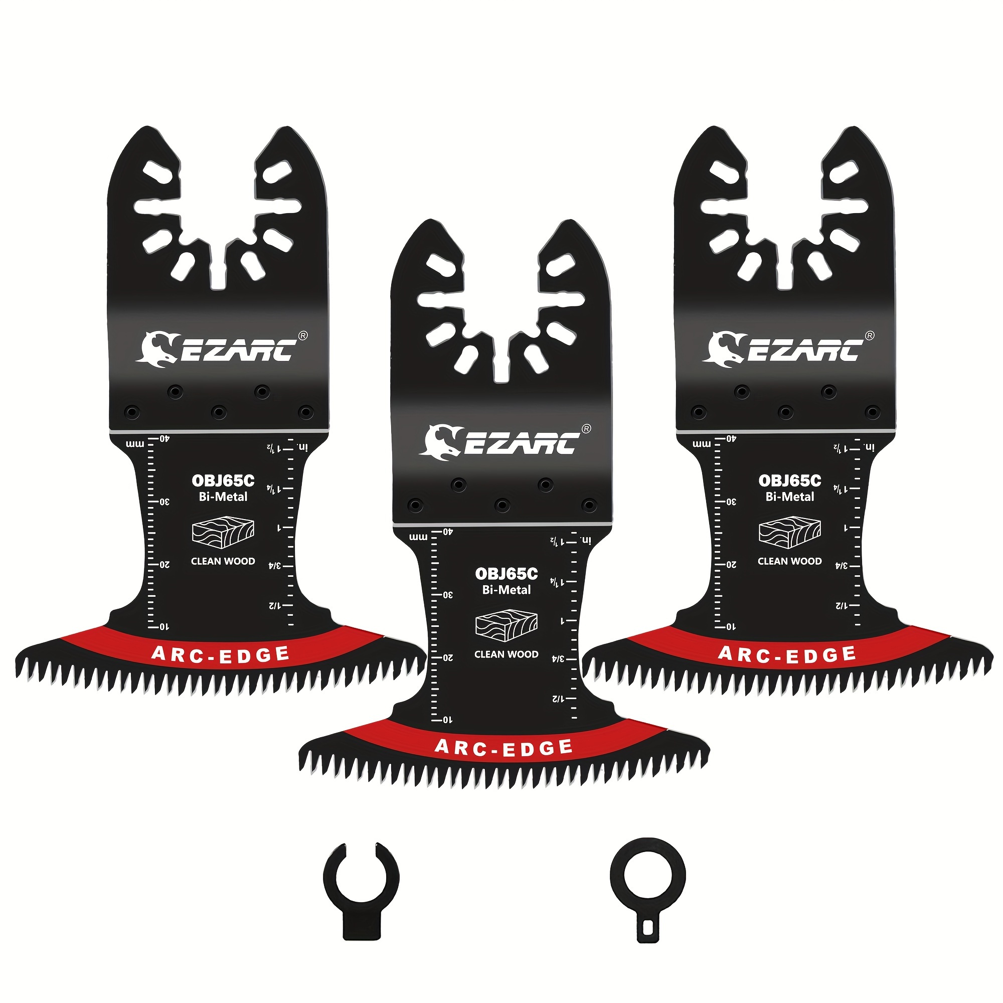 

Ezarc 3pcs Extra-wide Japanese Tooth Arc Edge Oscillating Saw Blades, Bi-metal Multitool Blades Set Multifunctional Clean Cut For Wood And Plastic, Universal Quick Release Oscillating Tool Blades Kits