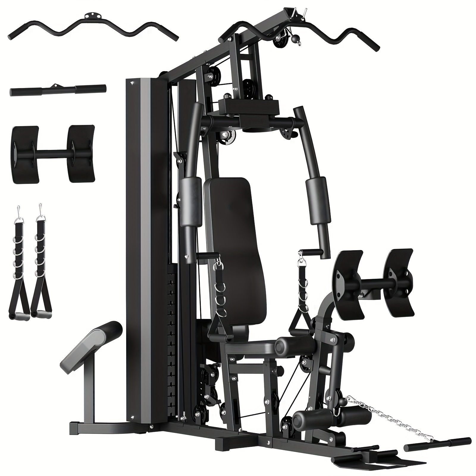 TEMU Home Gym Station, Workout Station With 150lbs Weight Stack, Home Gym Equipment For All .