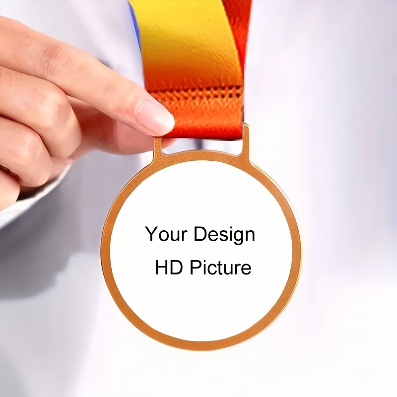 TEMU 1pc Diy Custom Crystal Medal Trophy Glass Award, Personalized Color Printing Crystal Medal Award Trophy, Color Photo Printing Crystal Medal