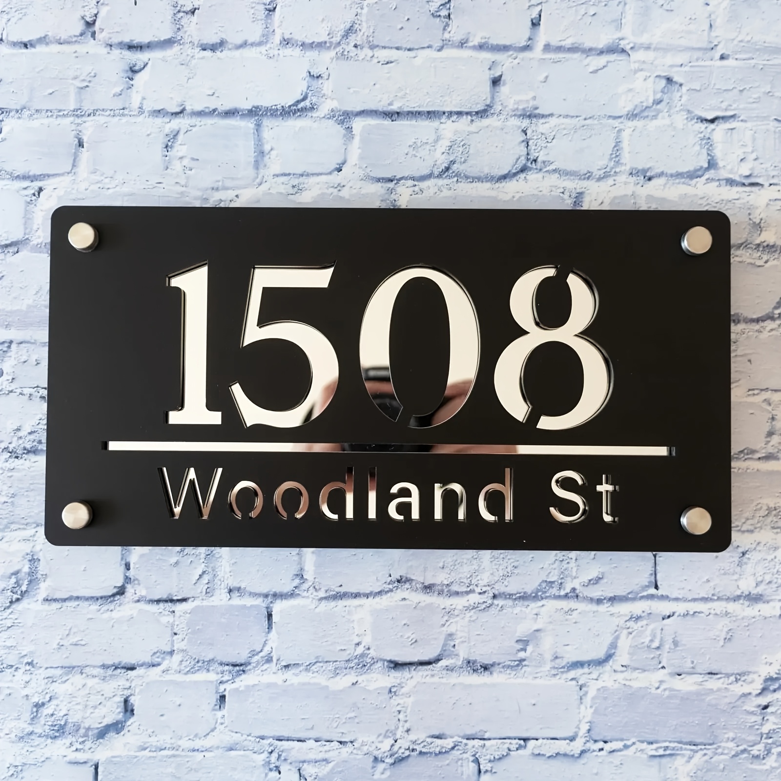 3D Waterproof House Number Set – Silver Self-Adhesive Address Numbers For Doors, Mailboxes & Signs (0–4, 1.97" X 1.38")