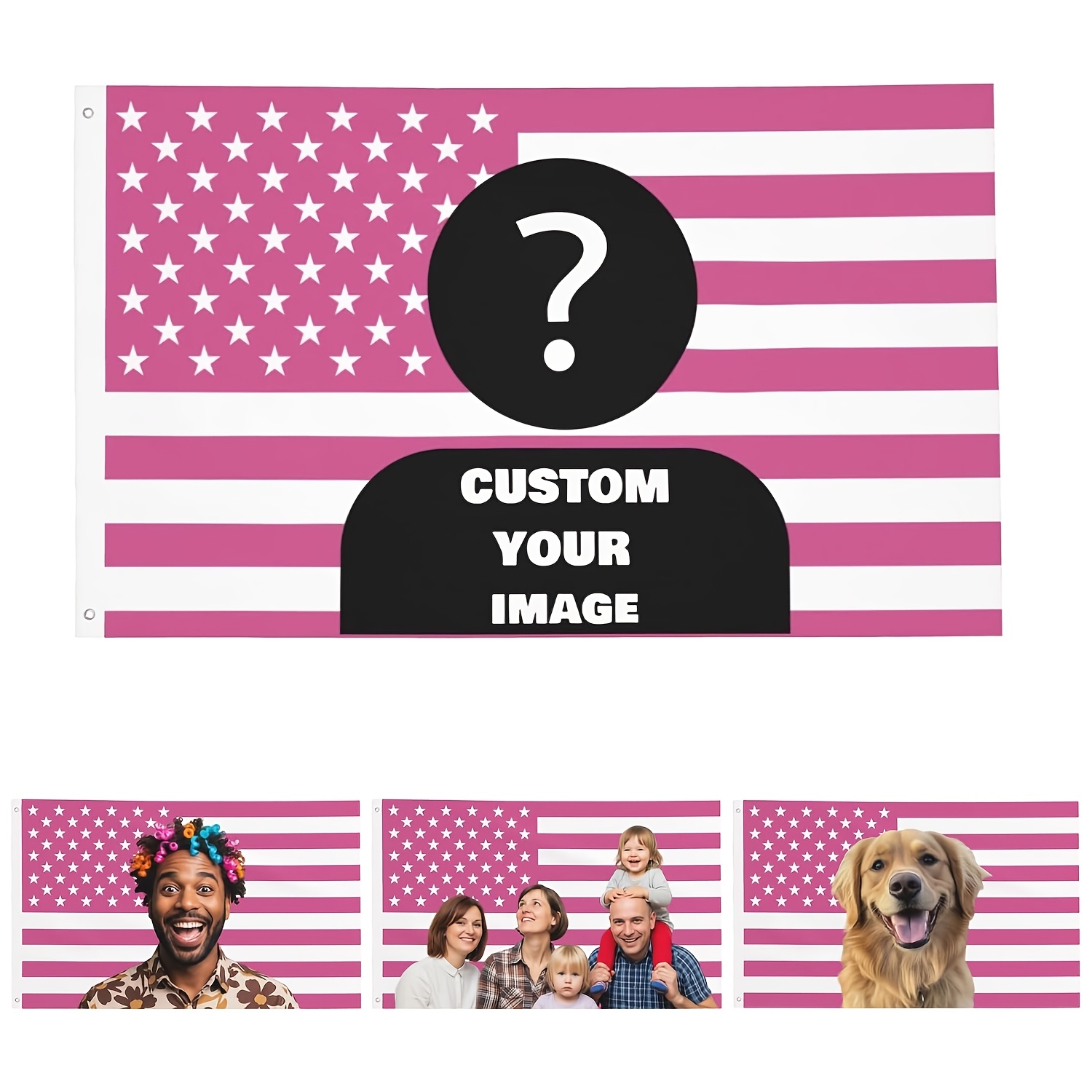 custom pink american flag 3x5 feet personalized   your own image fun tapestry poster for decorating clubs concerts bars college dorms living rooms bedrooms