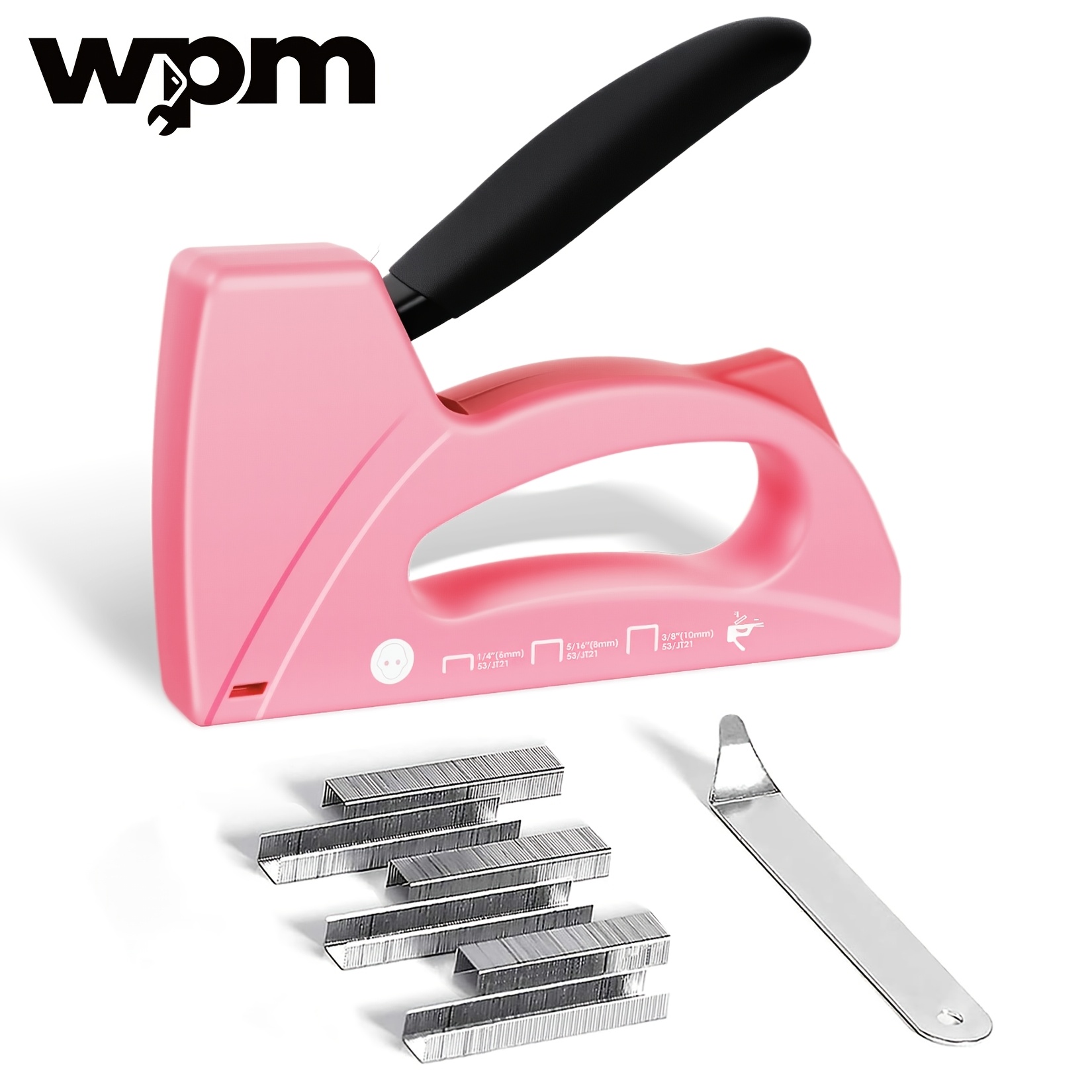 Image of Manual Staple Gun With Staple Remover & 1600pcs (1/4, 5/16, 3/8 Inch) Suitable For Wood Upholstery, Fabric Crafts,, Women' For Decoration, Furniture Repair, Staple Gun For Diy Crafts