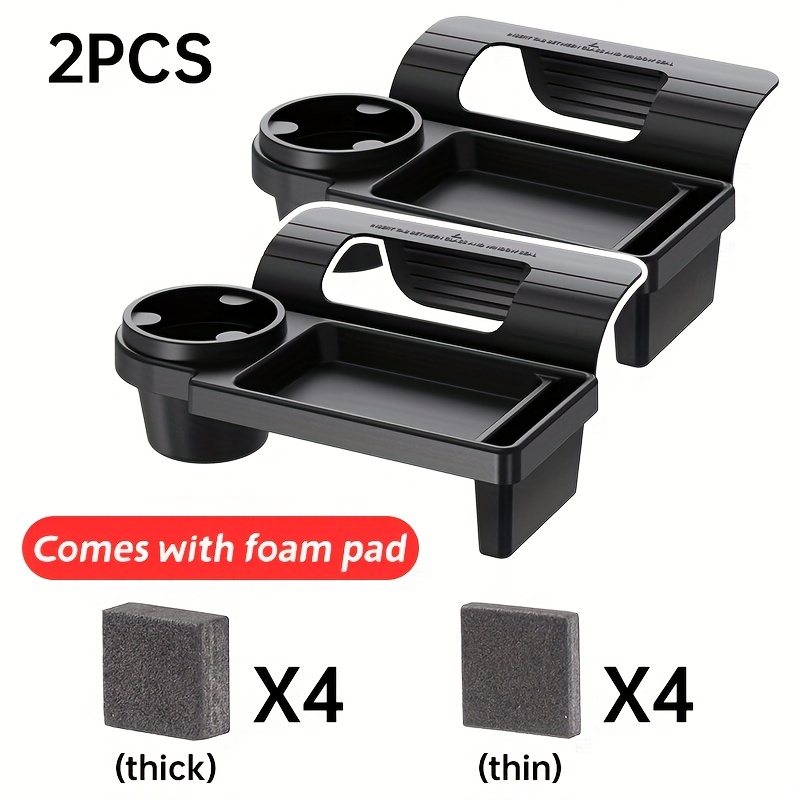 TEMU 2pcs Car Window Organizer With Cup & Phone Mount - Durable Pp Material, Essential Auto Interior Accessory