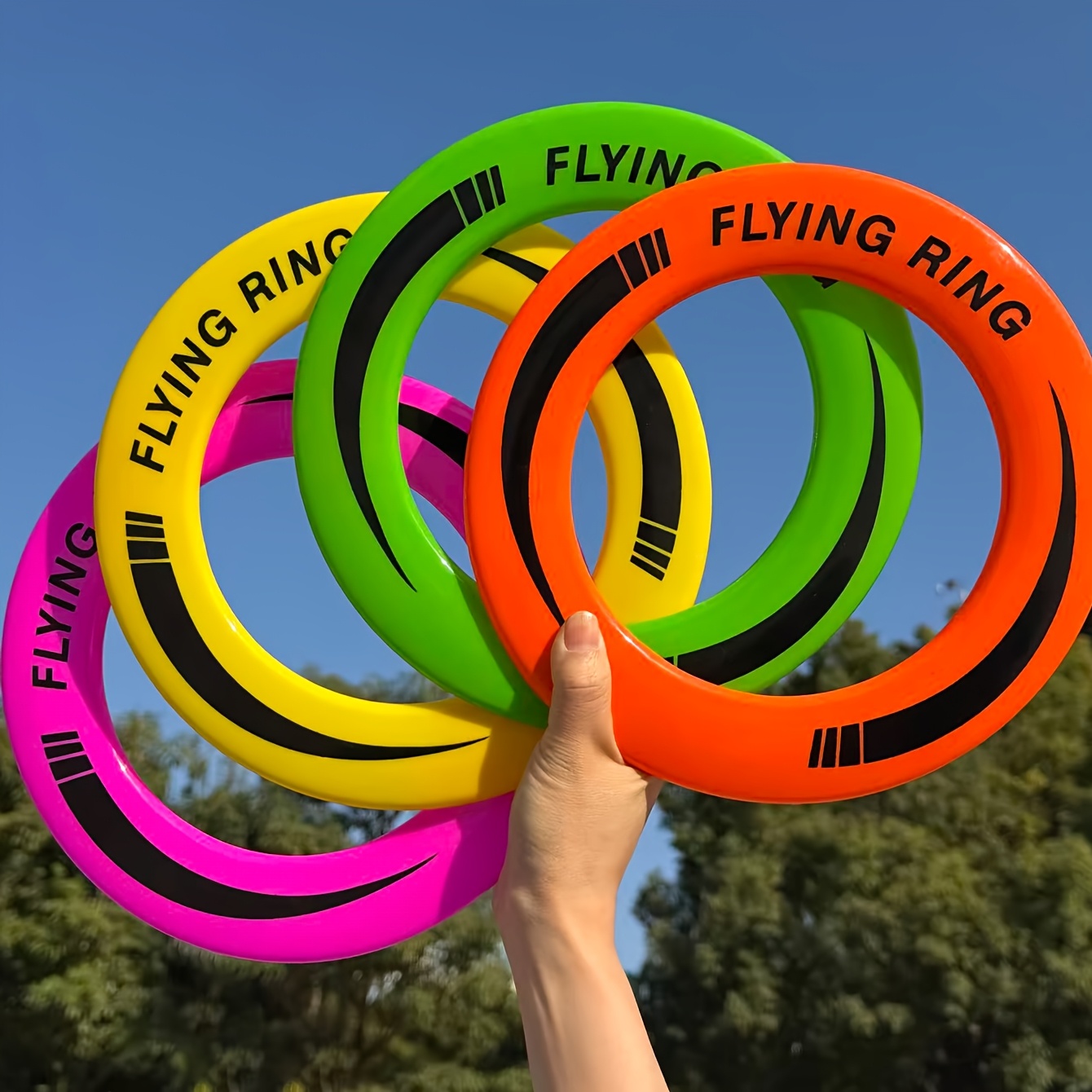 E-shop ./4 Stk. Outdoor-Sportausrüstung Hohler Flugring, Runder Flugscheiben, für Outdoor-Sport/Fitness/Wettkämpfe/Familienspiele, Geeignet für