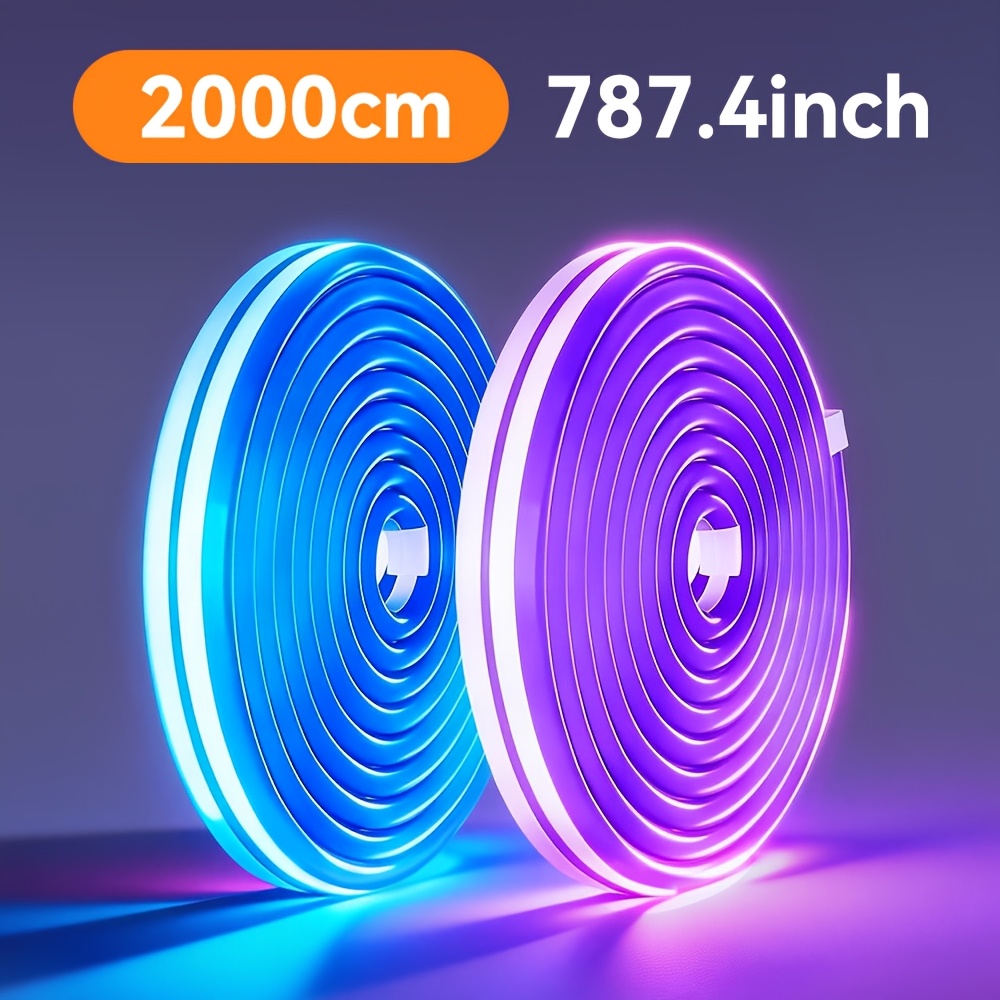 Image of Mexllex Rgb Outdoor Flexible Led Neon Rope Lights With App/remote Control, Ip"67" Lamp, Timer Function, Music Sync Holiday Rope For Rooms, Party, Wedding,halloween/christmas Decor