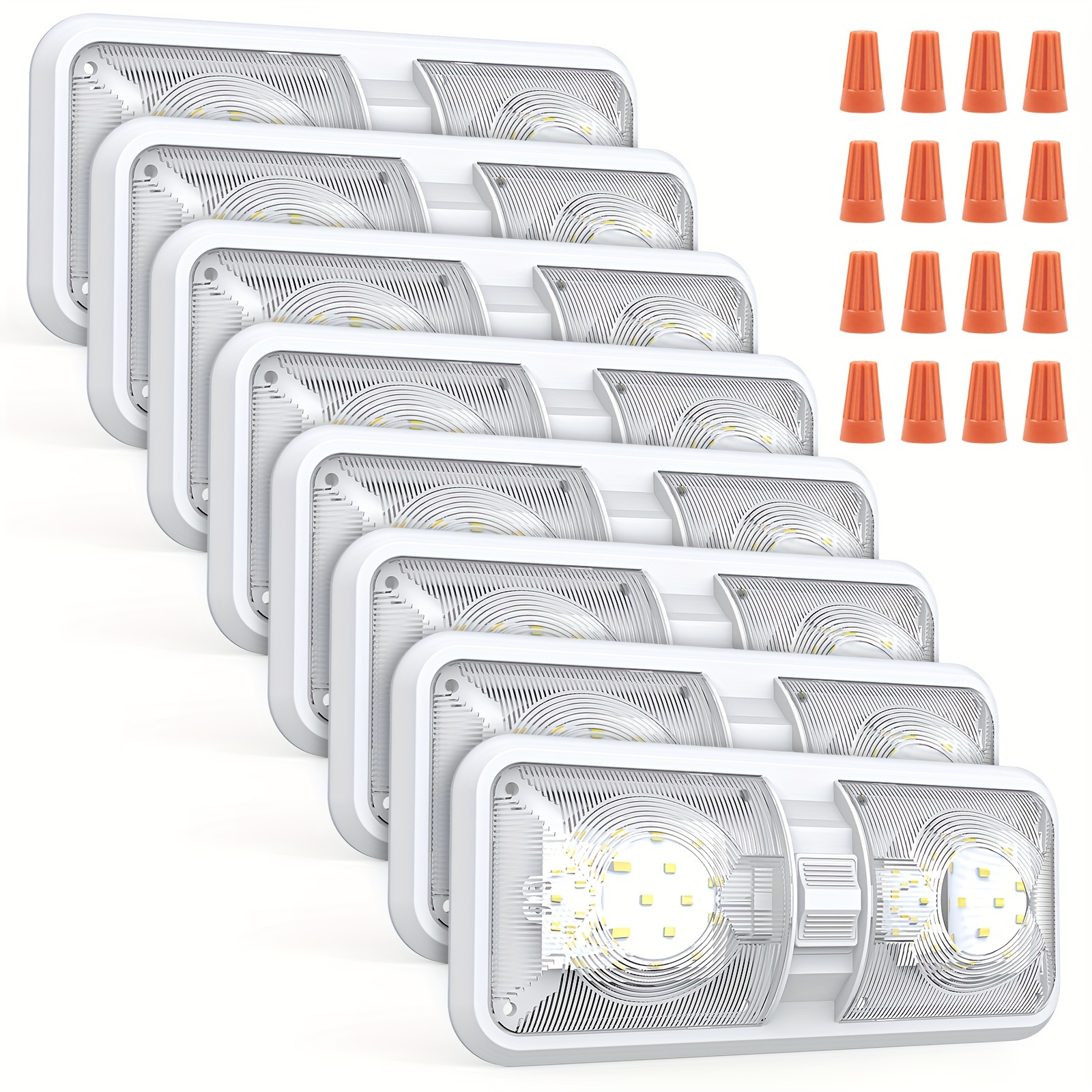 

12 Led 1000lm, Camper 8w, Rv Led Fixtures 12v, Rv Ceiling Switch For Rv/camper/trailer//car (, 8pack).