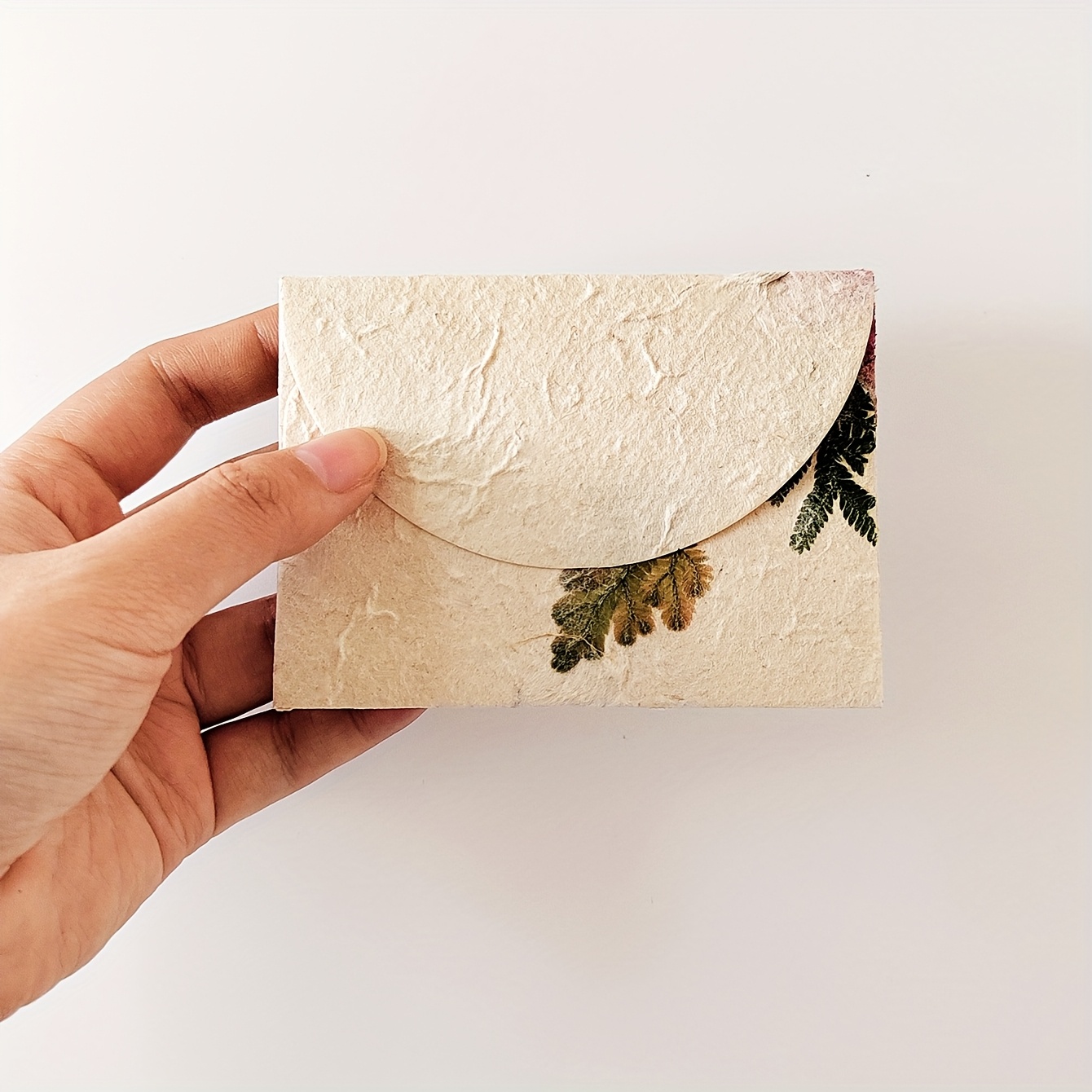 TEMU 10 Stk. Strukturierte Handgemachte Wiederverwendete Papierumschläge 3.9"x2.83" (9.9x7.2cm) - Geprägtes Blumenmuster mit Klebeverschluss für