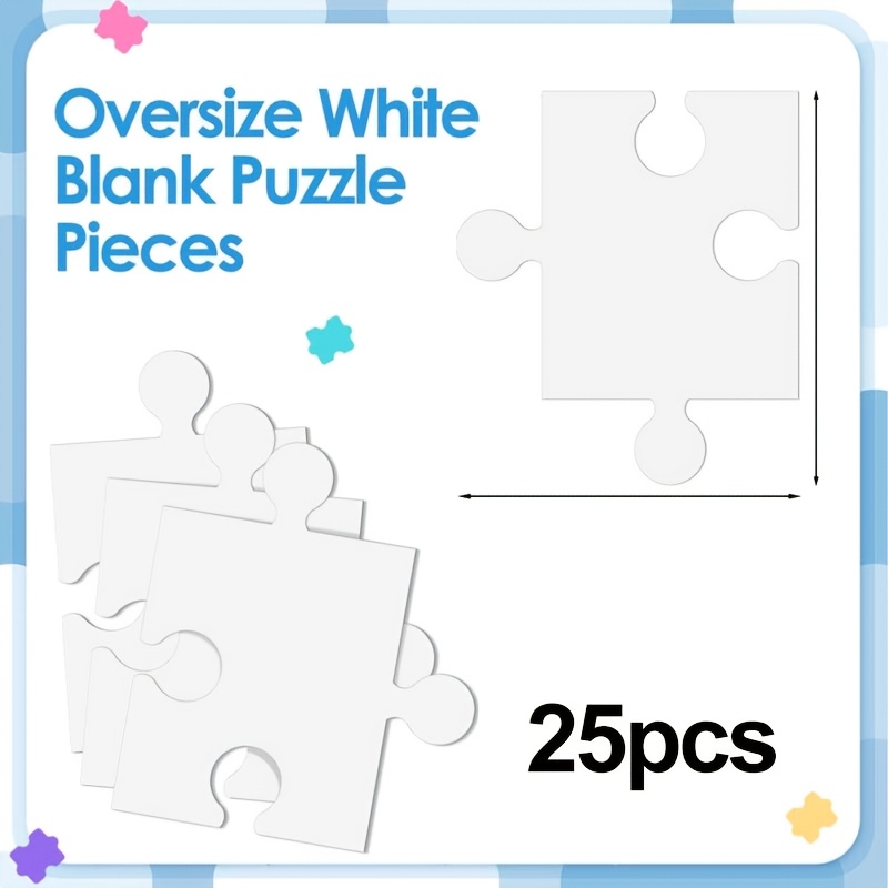 15pcs Blank Paintable Jigsaw Puzzles for Creative Fun