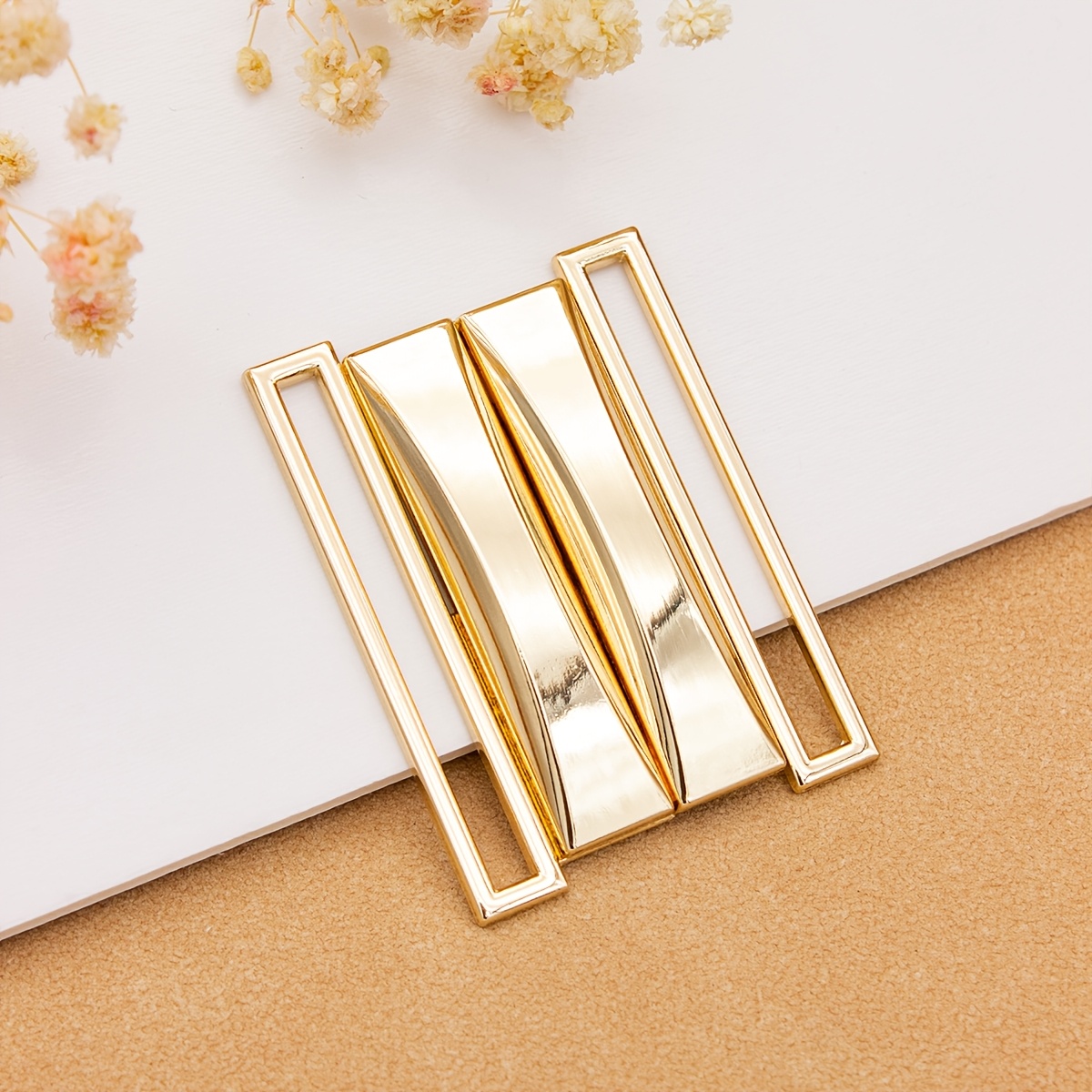 TEMU 4 piezas/1 pieza Hebillas de cinturón de metal dorado y plateado de moda para mujer, broches de cinturón para abrigo, adornos, conectores de