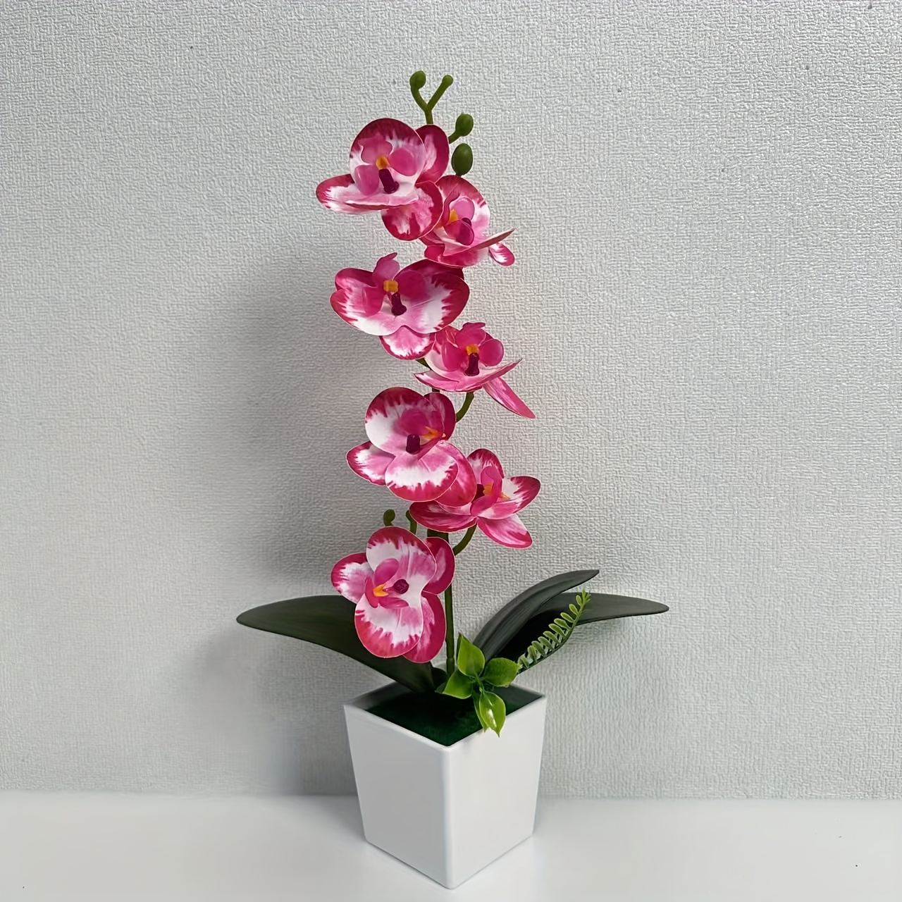 Image of 1pc Realistic Artificial Orchid Plant With Pot - Fake Flower Suitable For Home Decor, Wedding,, Low-maintenance Elegant Decoration, Container Included