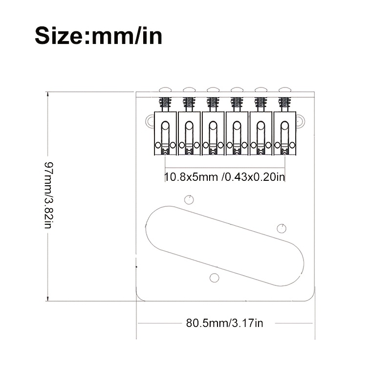 Fixed Guitar Bridge for TL Style Guitar 97x80. 5mm with 6 Roller Saddle Bottom Or Body Loading Guitar Parts Silvery