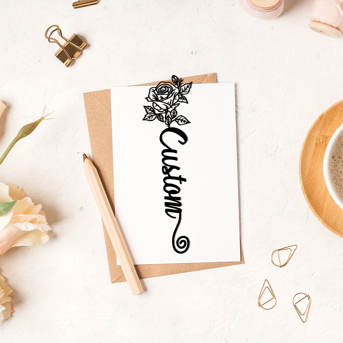 TEMU 1pc Special Personalized Metal Bookmark With Customizable Name - Unique Teacher Appreciation Gift, Ideal For And Literature Lovers