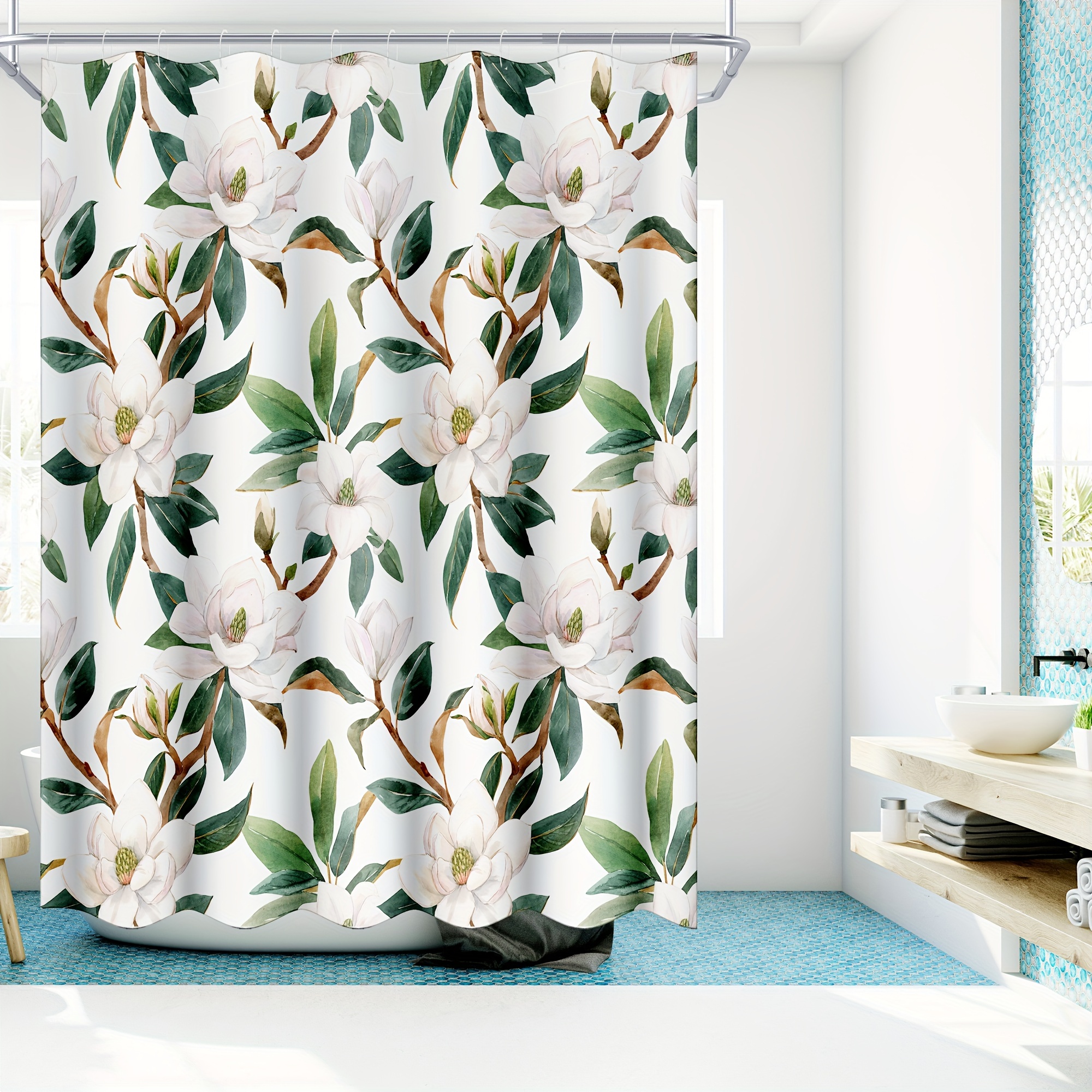 Bohemian Abstract Plants Print Shower Curtain Waterproof Temu Australia