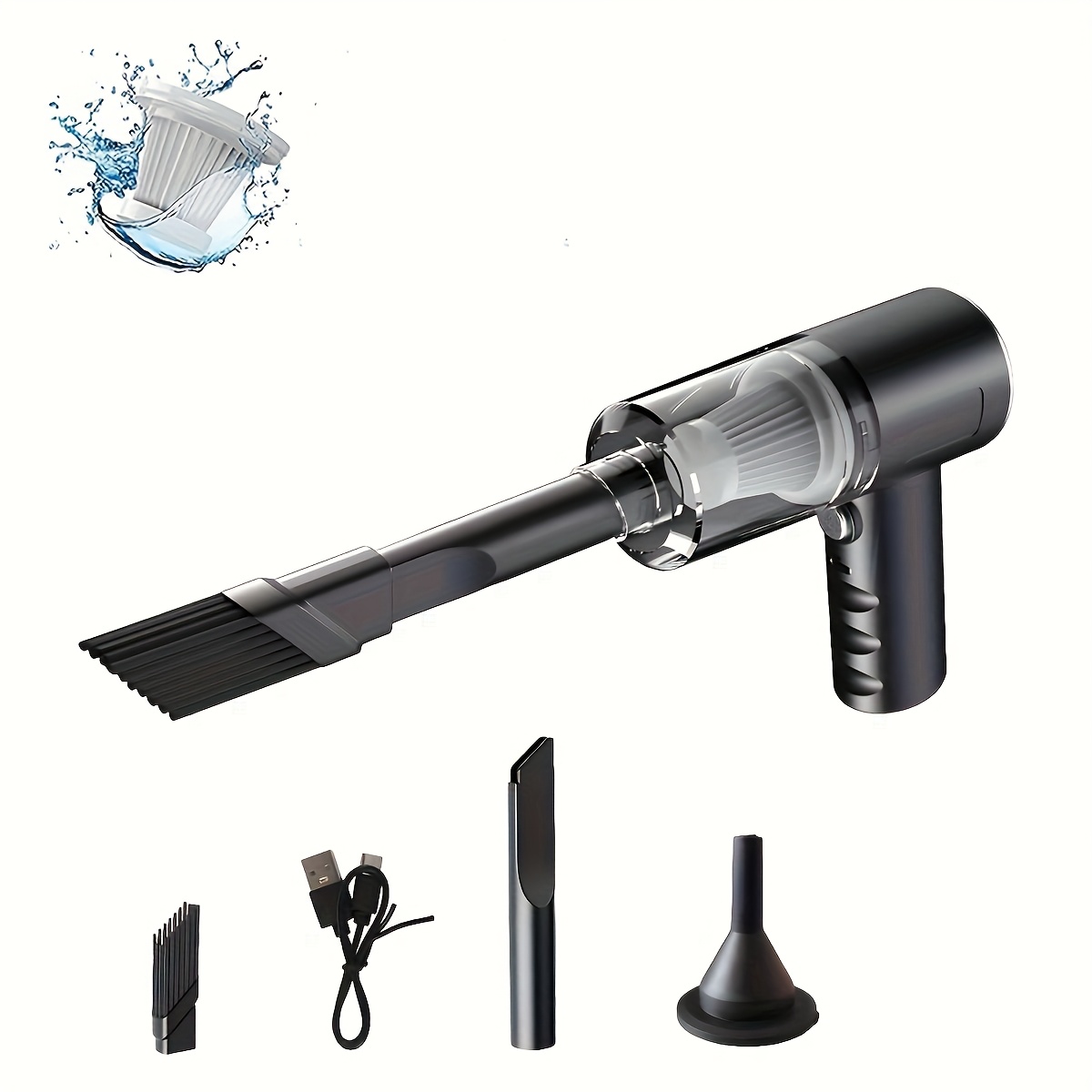 TEMU 2500pa Twin Turbine Motor Wireless Handheld Vacuum Cleaner, Mini Cordless Vacuum Cleaner For Car, Ultra-powerful, Cordless, Portable,