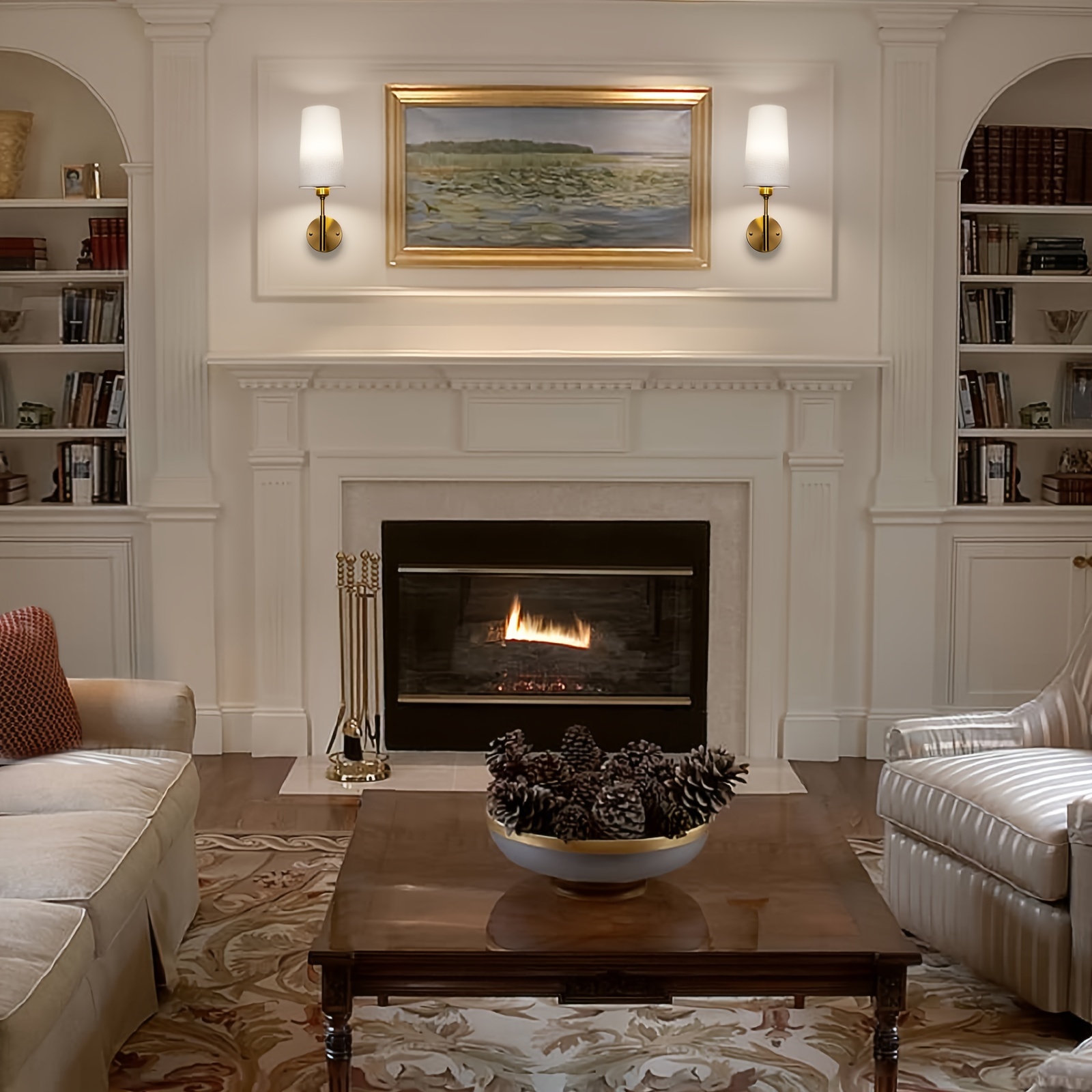 Lot De 2 Appliques Murales En Verre Transparent à Piles