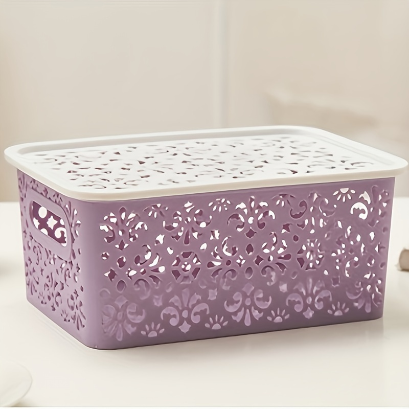 Kitchen Hollow Desktop Storage Basket For Clothes Plastic Box With Lid Clothing Storage Container Plastic Basket Manufacturer