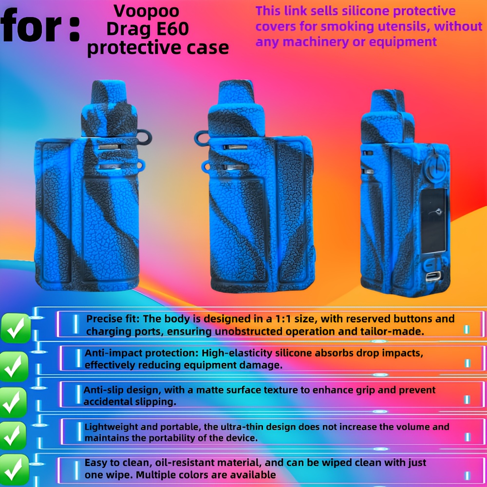 voopoo drag e60 case 1 silicone protective suitable anti taste:strawberry Fake Breeze disposable! (Real feature_3 for £10