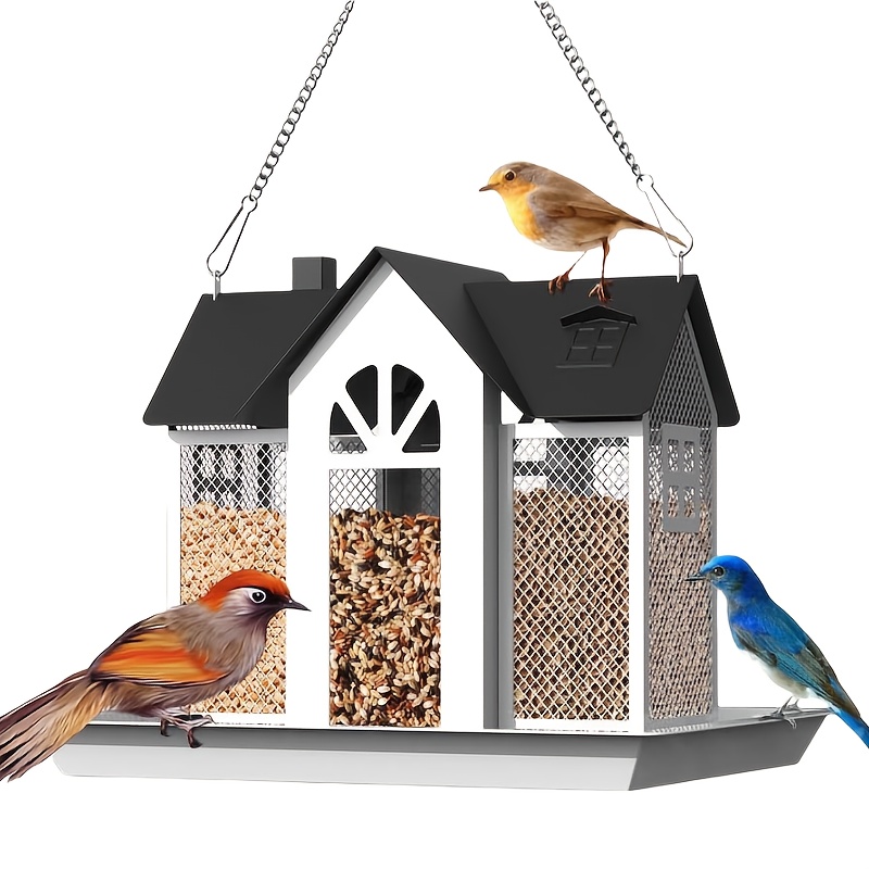 TEMU An Outdoor Bird Feeder Designed To Keep Squirrels Away, Featuring 3 Sturdy Metal Mesh Feeders. Ideal For And , Has A Large Capacity, Is Weather-resistant, Without Battery