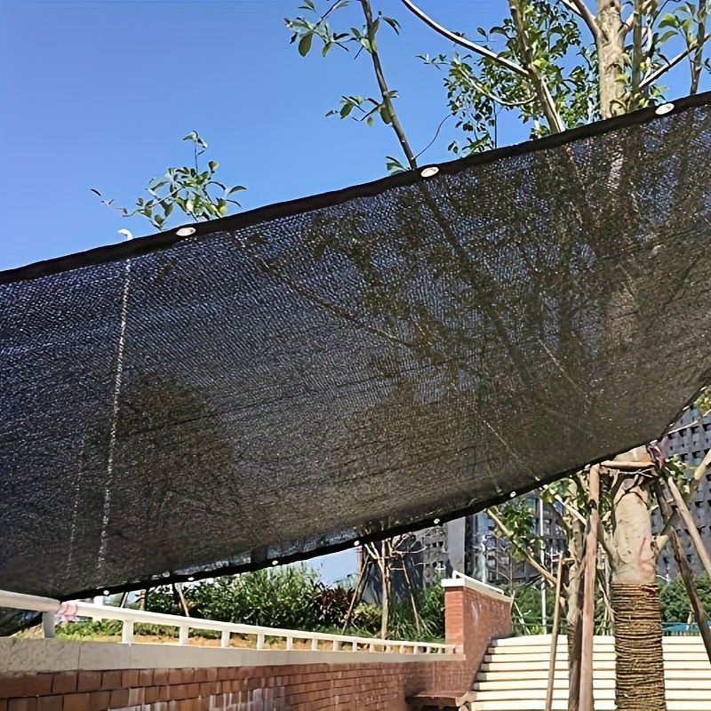 

1pc 80% Sun Shade Net For Outdoor Use - Patio, Balcony, Pergola, Greenhouse, Chicken Cage And More - With Strap Hole - In 3 Sizes