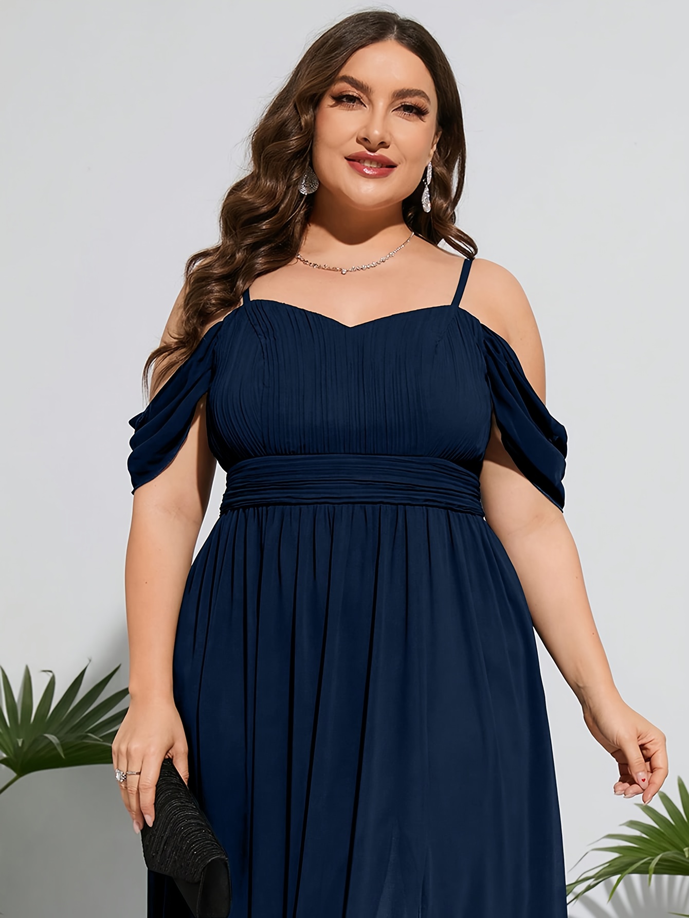 plus size plus size plus size ruched cold shoulder side slit - Temu Spain