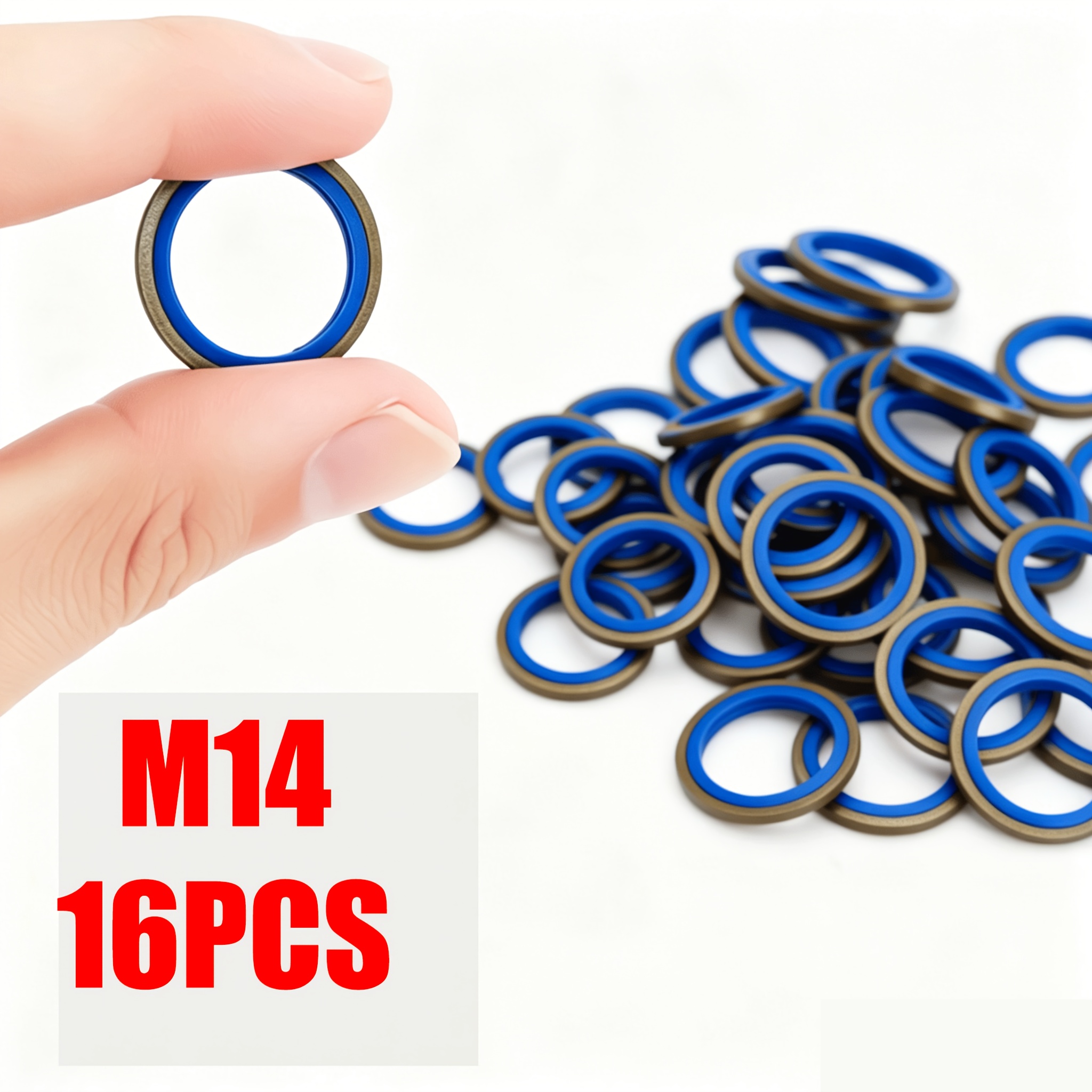 TEMU Premium Oil Drain Plug Gaskets | 1 Size (m10/m12/m14/m16), Each Pack Contains 16pcs, Leak-proof Rubber Seals For Car & Suv Oil Pan, Agashe