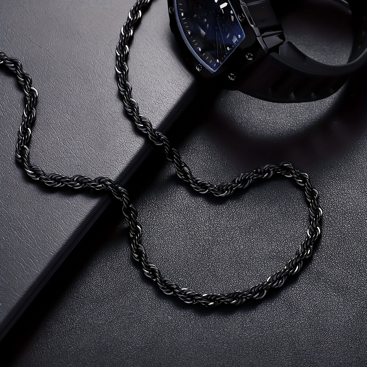 collier chaîne homme 5mm -   robuste à maillons croisés, &   dorée, bijou durable en acier inoxydable 304 304 304 pour     & tenue formelle, passionnés de mode, accessoire de mode, fabrication de haute qualité, mode moderne Détails du produit 0