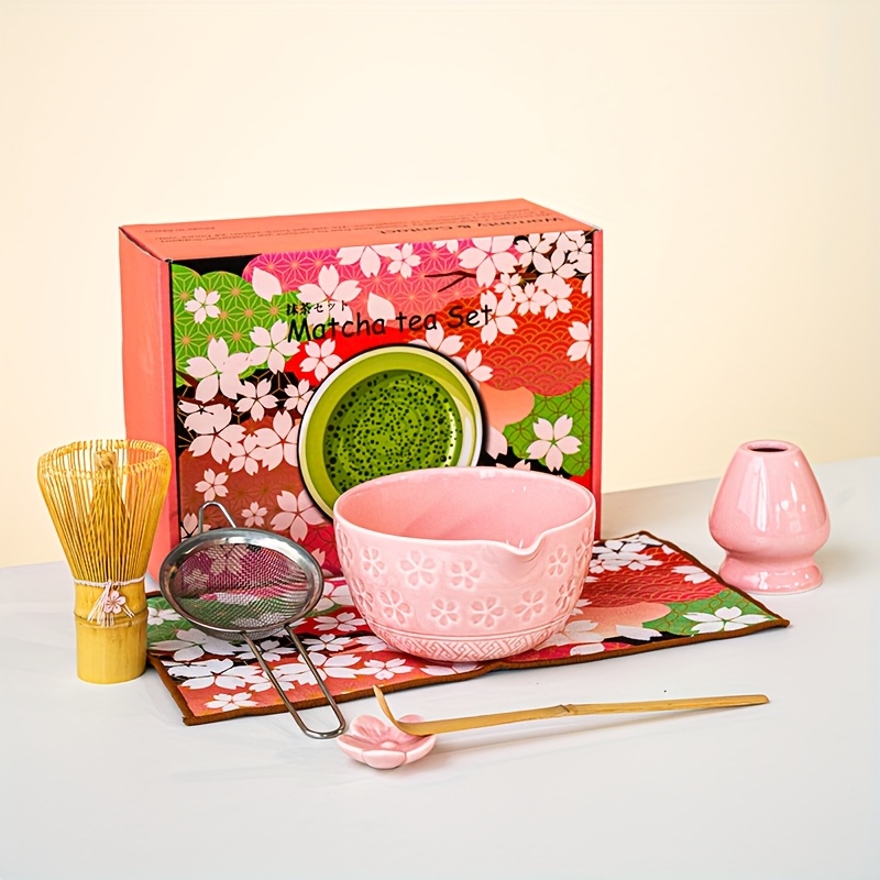 Hot Pink Matcha Whisk Kit Japanese Matcha Set Hot Pink