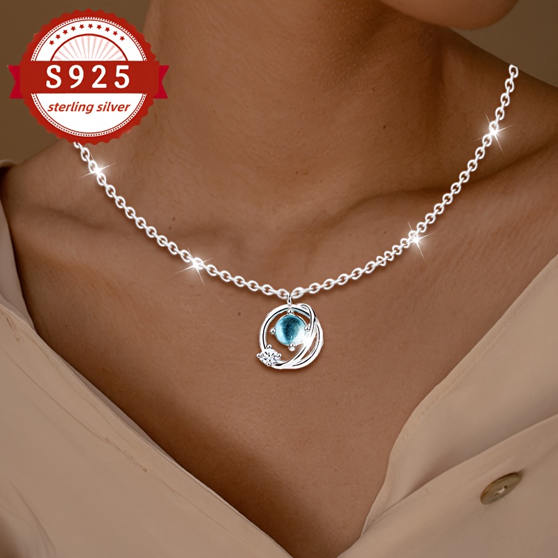 Image of 1pc, S925 Silver, Surround Necklace, Sweet And Elegant Pendant For Women, Suitable For Daily Wear, Hypoallergenic