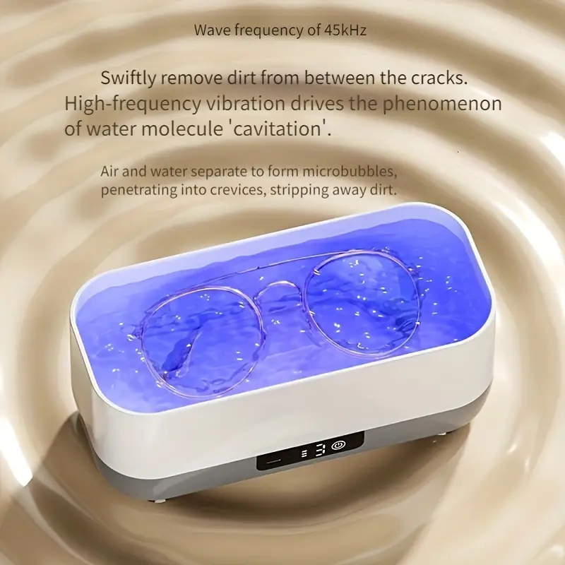 feiyba 1pc chemical free technology cleaner machine high frequency vibration for watches jewelry glasses makeup brushes dentures usb rechargeable with durable Product details 6