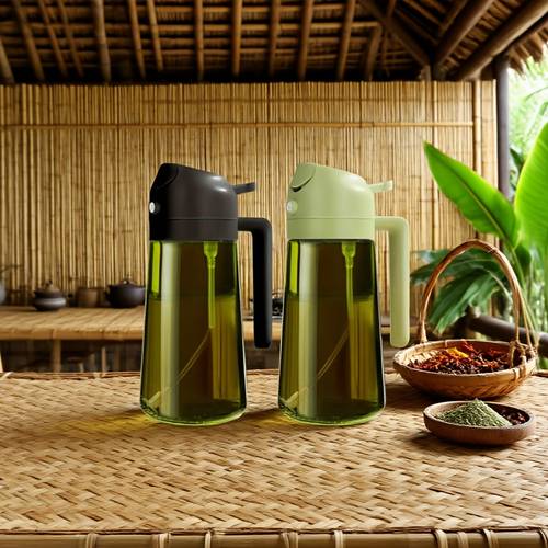2 piezas, pulverizador de aceite de , pulverizador de aceite de grado alimenticio de 16 oz/470 ml, diseño que bloquea y empaque protector para cocinar en la cocina, freidora de aire, parrilla , compatible con freidora de aire | utensilios de cocina modernos