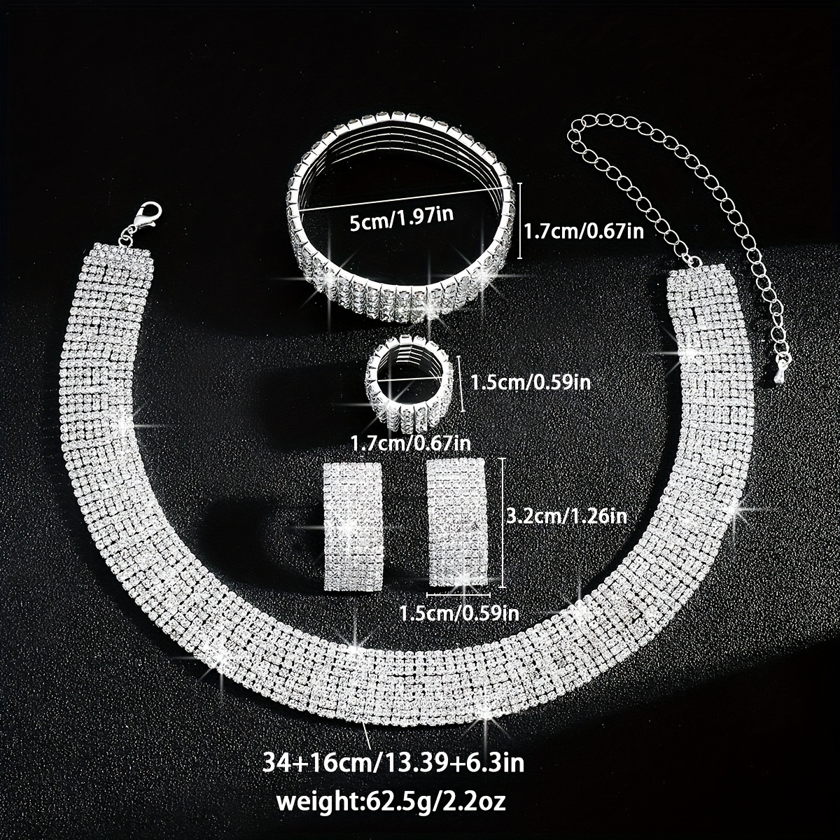 Middle Eastern Sparkling Rhinestone Necklace Set