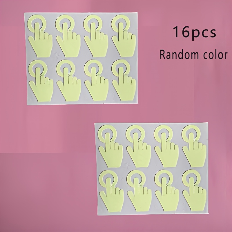 TEMU 16 piezas de botones e pegatinas de luminosos para yemas de dedos de color aleatorio: Patrones de dedos que en para ayudar a encontrar
