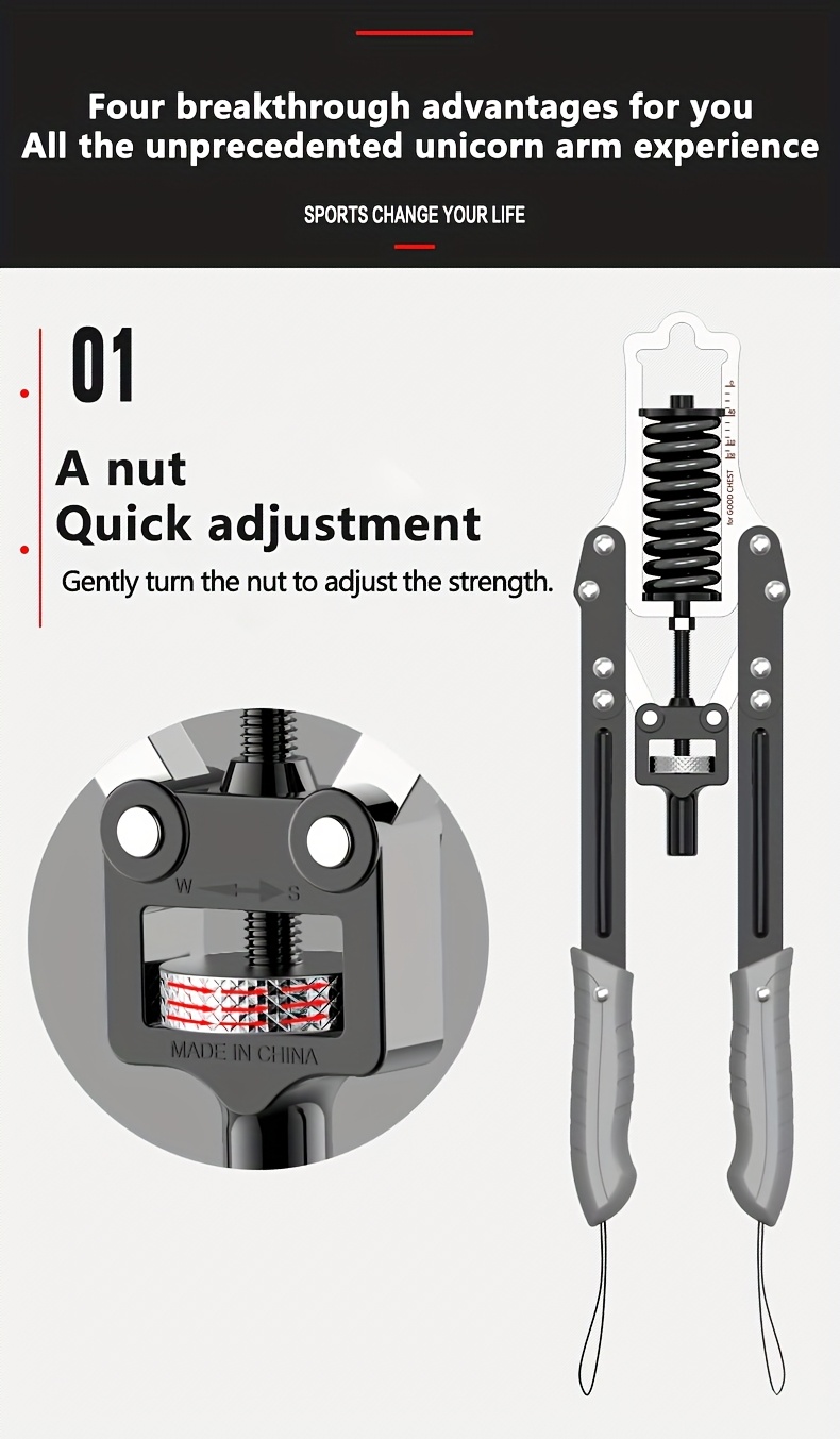 [Arm And Chest Muscle Trainer] Peak Condition, Versatile Arm & Chest Muscle Trainer - Adjustable Resistance, Multi-Function Fitness Bar for Men