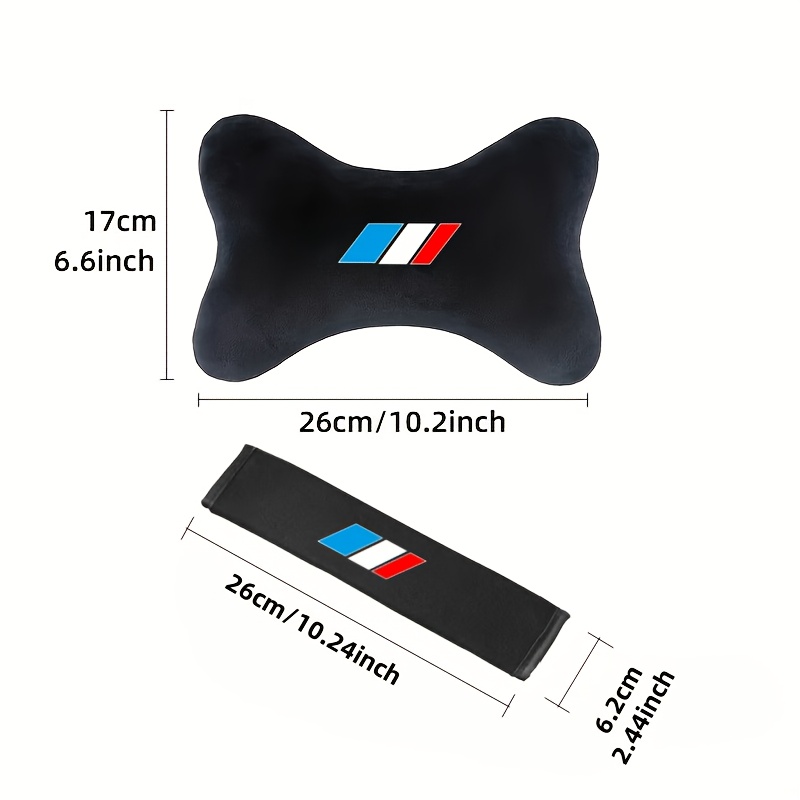 TEMU Sporty Style - Car Headrest   Seat Belt Shoulder Pad, Upgraded Soft Plush Material Universal Car Seat Accessory, Ergonomically Designed To